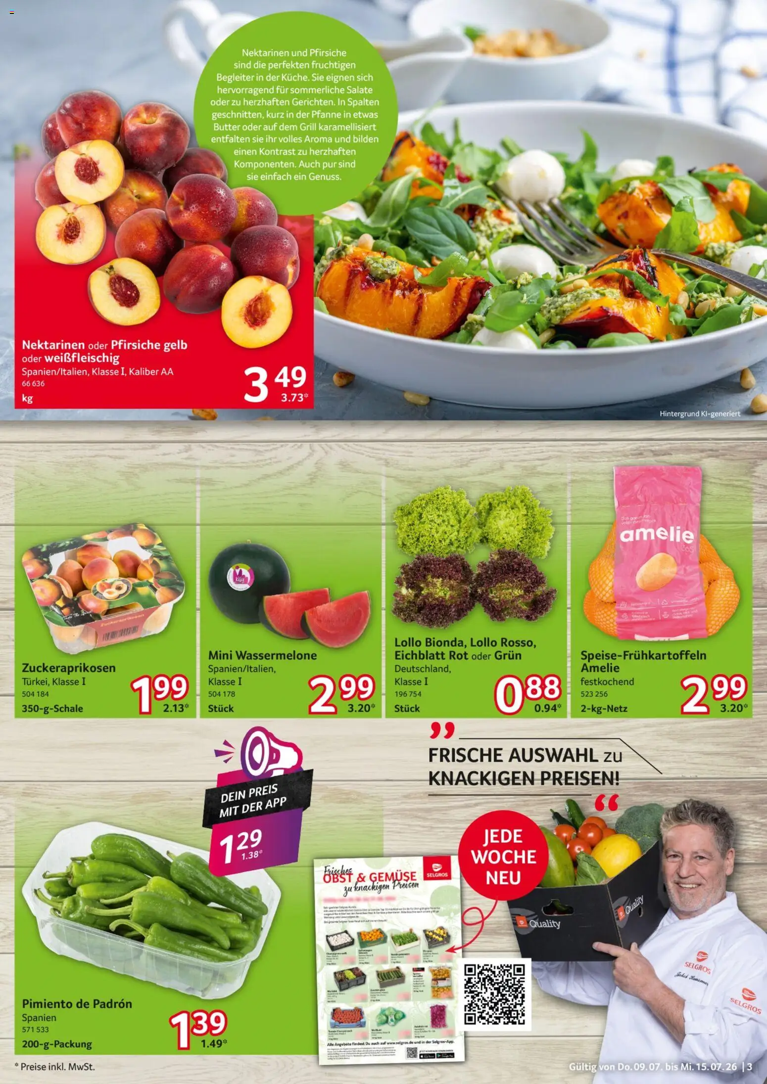 Selgros Prospekt – gültig ab 09.07.2026 | Seite: 3 | Produkte: Grill, Nektarinen, Gemüse, Wassermelone