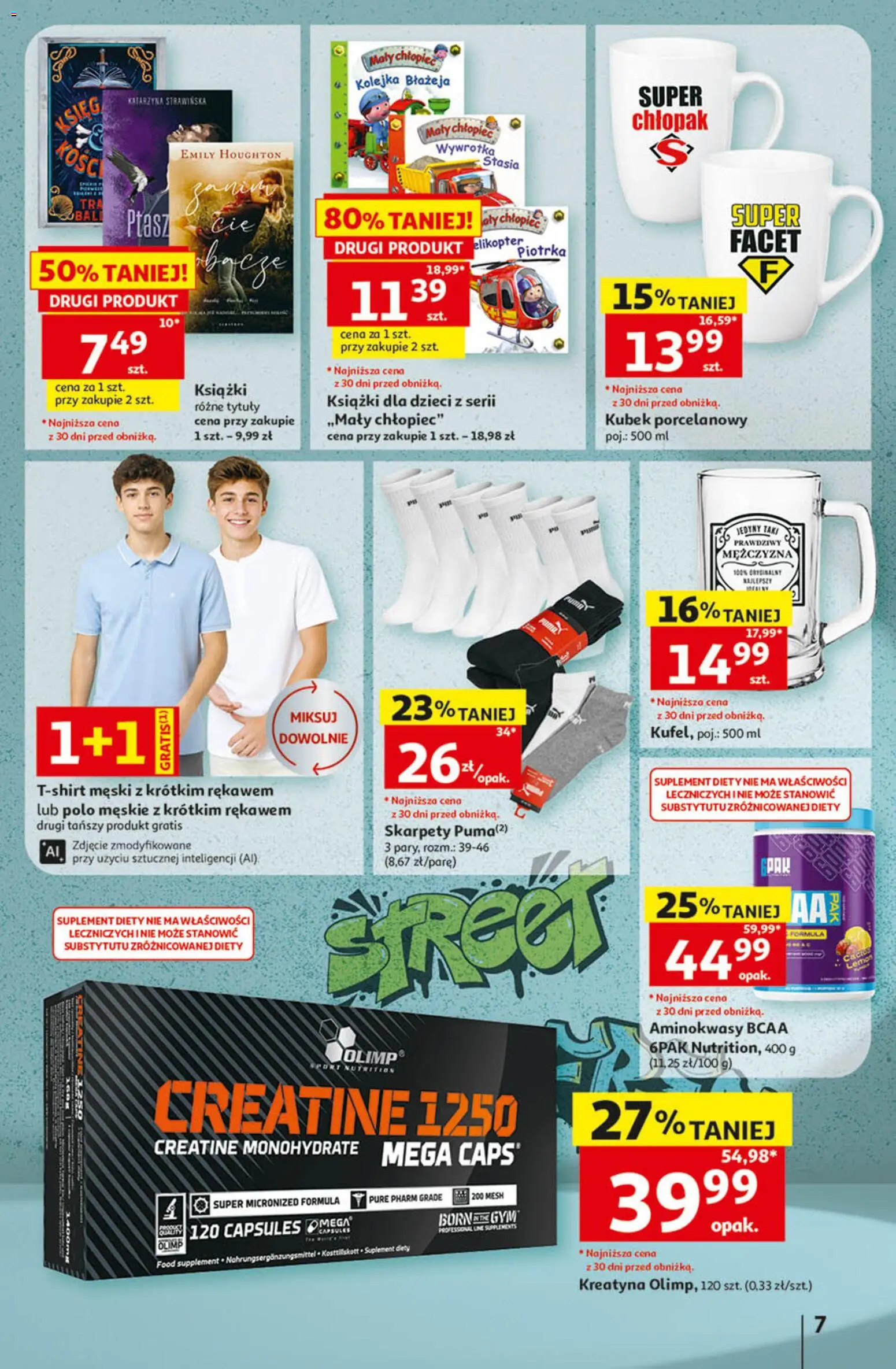 Auchan gazetka - 30 Lat Hipermarket od 24.09.2026 | Strona: 7 | Produkty: Skarpety, Książki