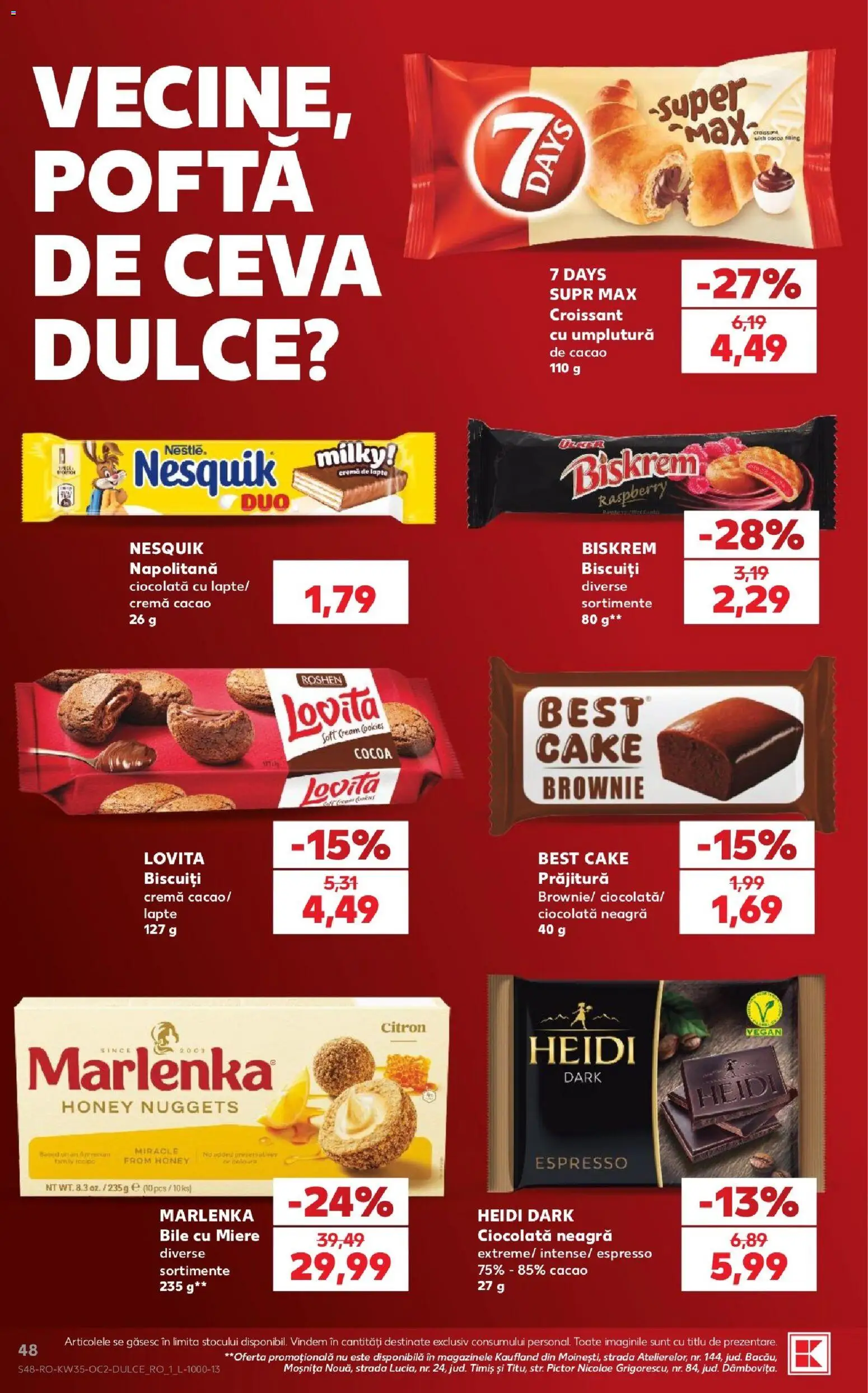 Noul catalog Kaufland – valabil de la 26.08.2026 | Pagină: 48 | Produse: Croissant, Best, Ciocolată, Cacao