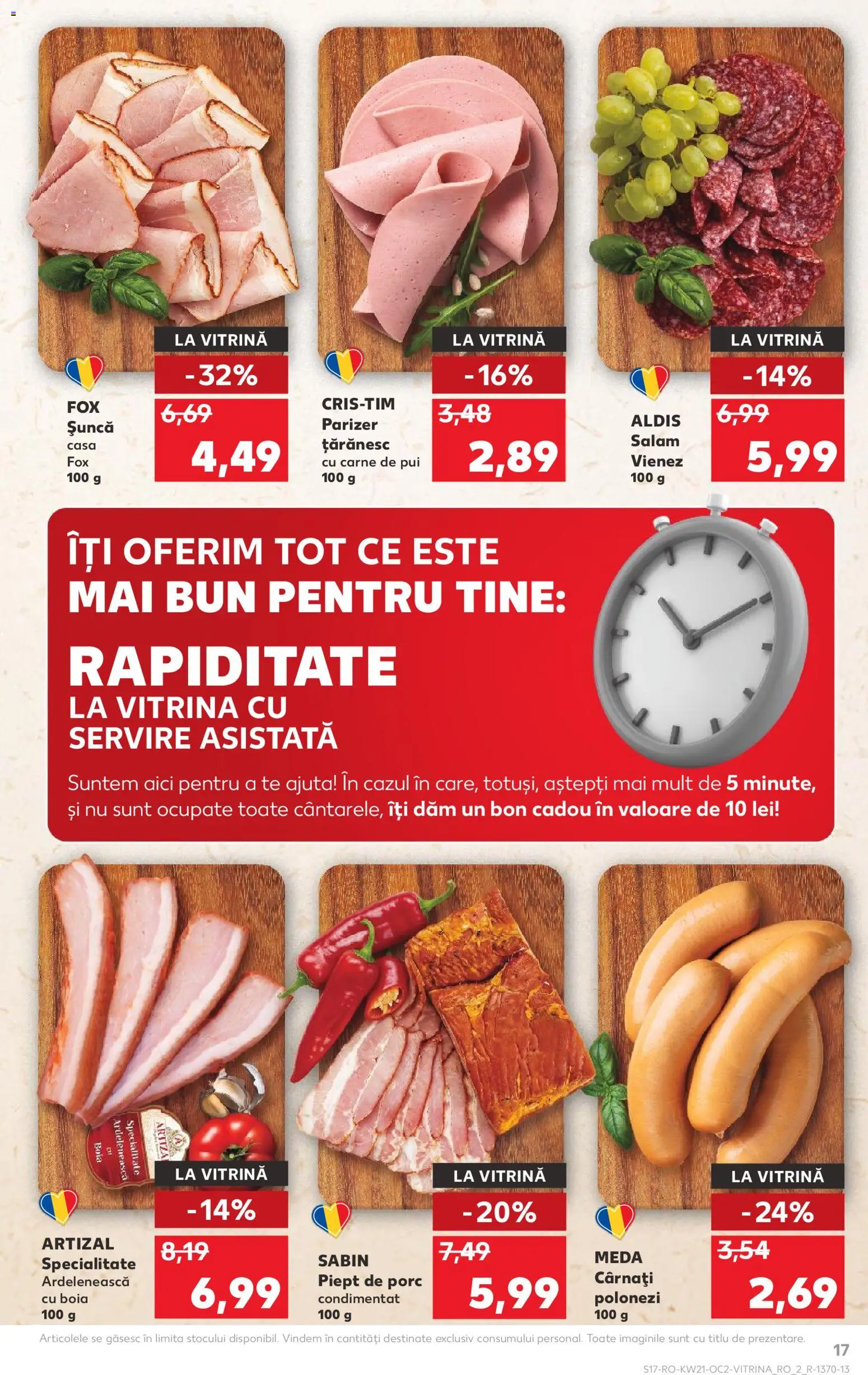 Noul catalog Kaufland – valabil de la 20.05.2026 | Pagină: 17 | Produse: Vitrină, Șuncă, Parizer, Cârnați