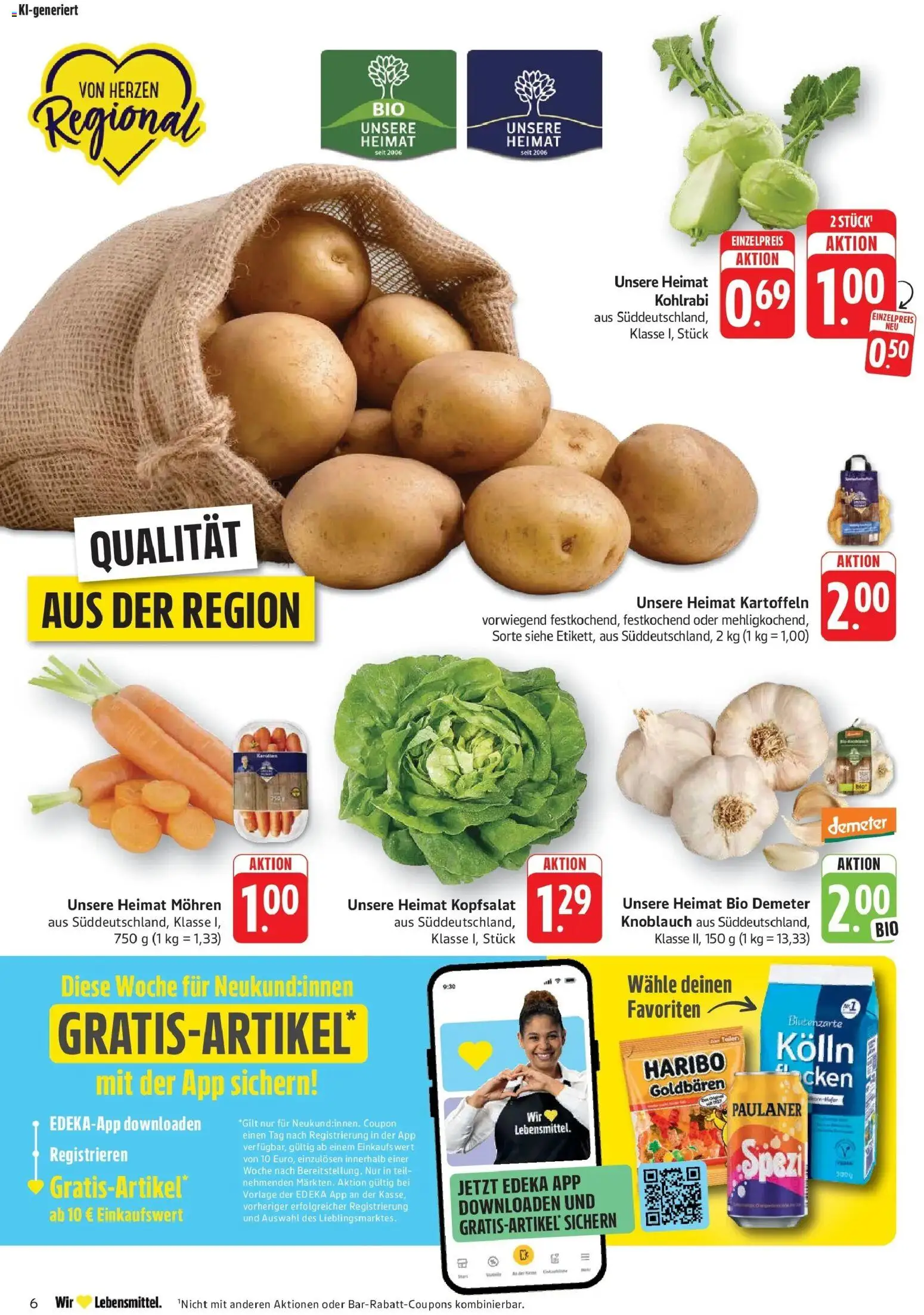 E center Prospekt Bruchsal (ab 24.08.2026) zum Blättern | Seite: 6 | Produkte: Kolln, Kohlrabi, Mohren, Paulaner