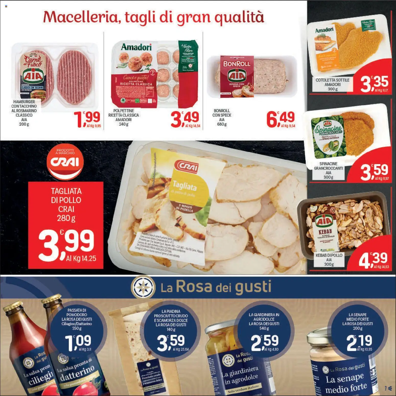 Volantino CRAI del 11.06.2026 | Pagina: 7 | Prodotti: Pollo, Salsa, Prosciutto, Hamburger