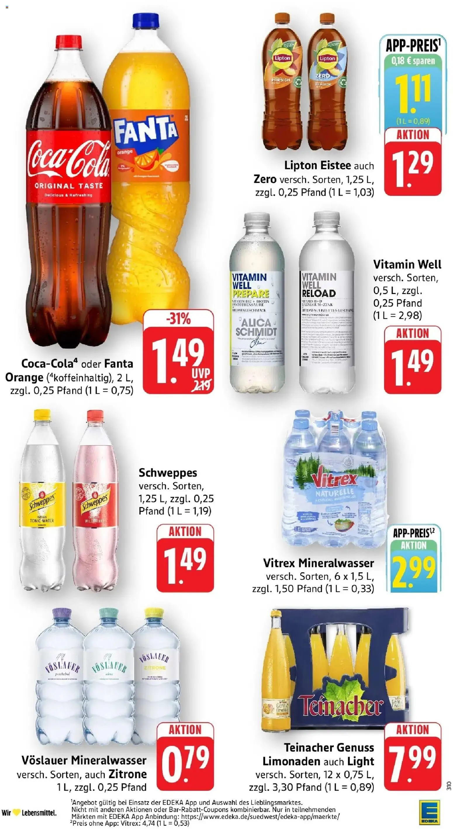 Edeka Prospekt Konstanz-Petershausen – gültig ab 13.07.2026 | Seite: 34 | Produkte: Fanta, Mineralwasser, Zitrone, Pfirsich