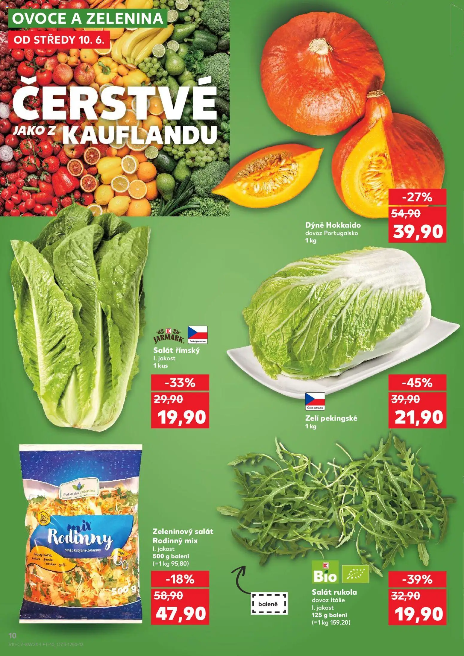 Kaufland leták - Praha 4 od 10.06.2026 | Strana: 10 | Produkty: Ovoce a zelenina, Ovoce, Zelí, Rukola