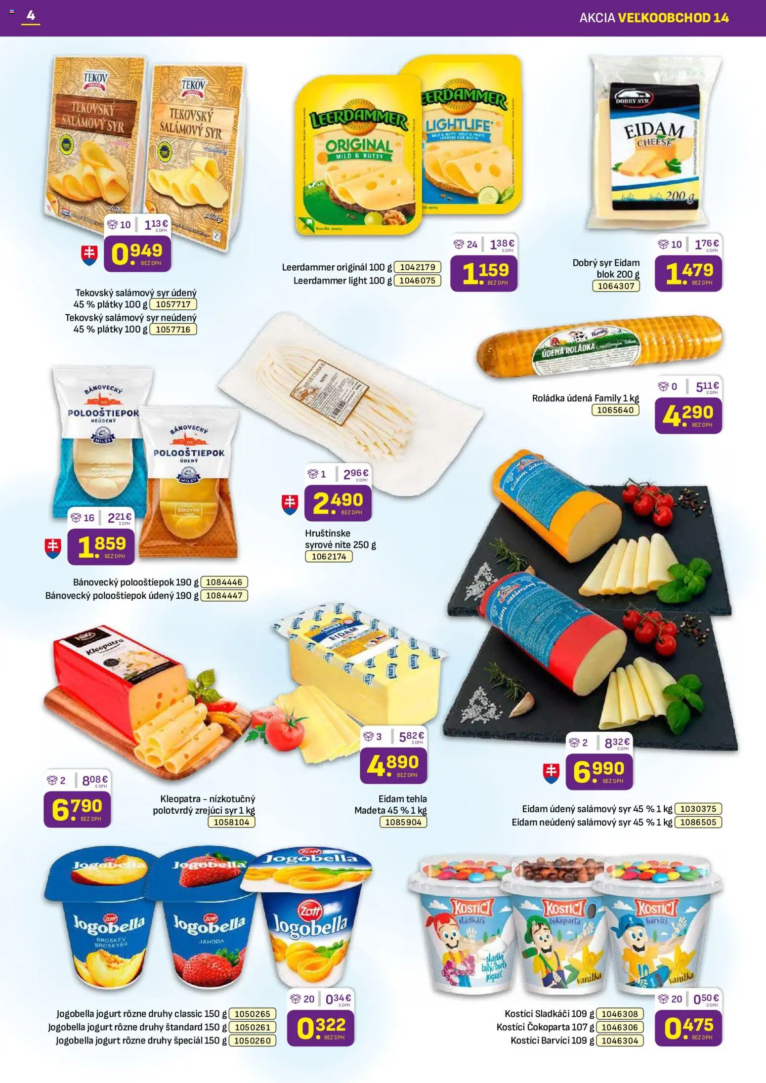 Nové Libex akcie – leták je platný od 13.07.2026 | Strana: 4 | Produkty: Syr, Jogurt, Eidam