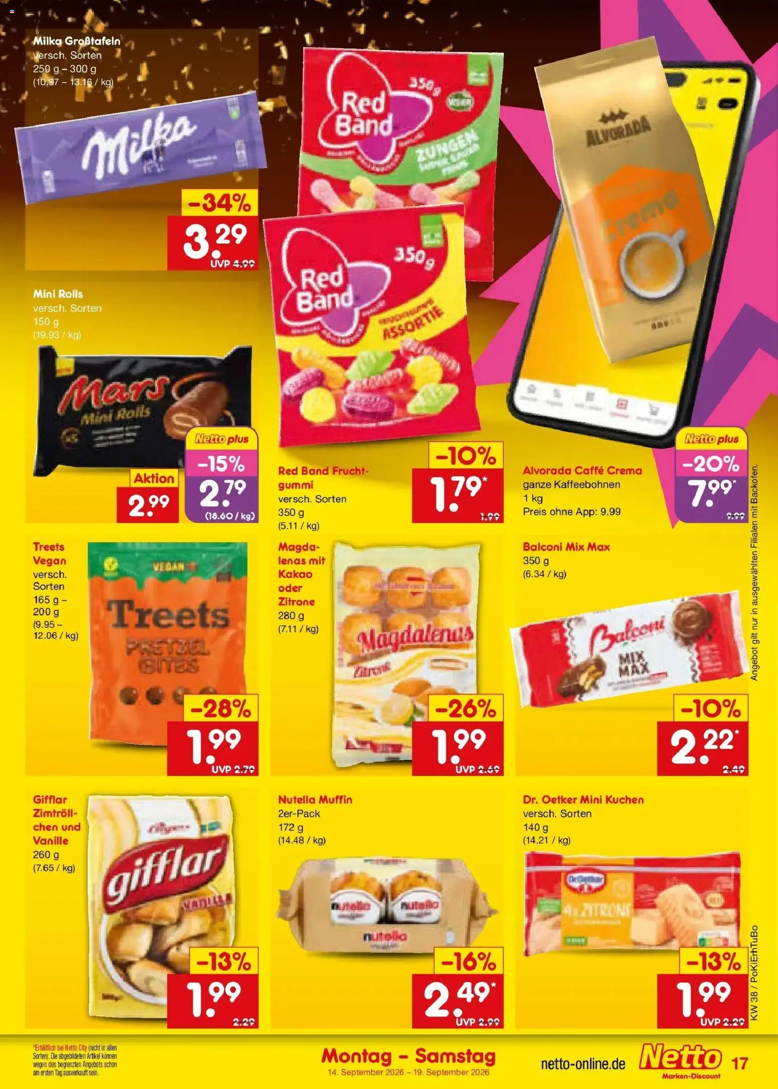 Netto Marken-Discount Prospekt Mistelbach – gültig ab 14.09.2026 | Seite: 25 | Produkte: Milka, Mars, Nutella, Vanille