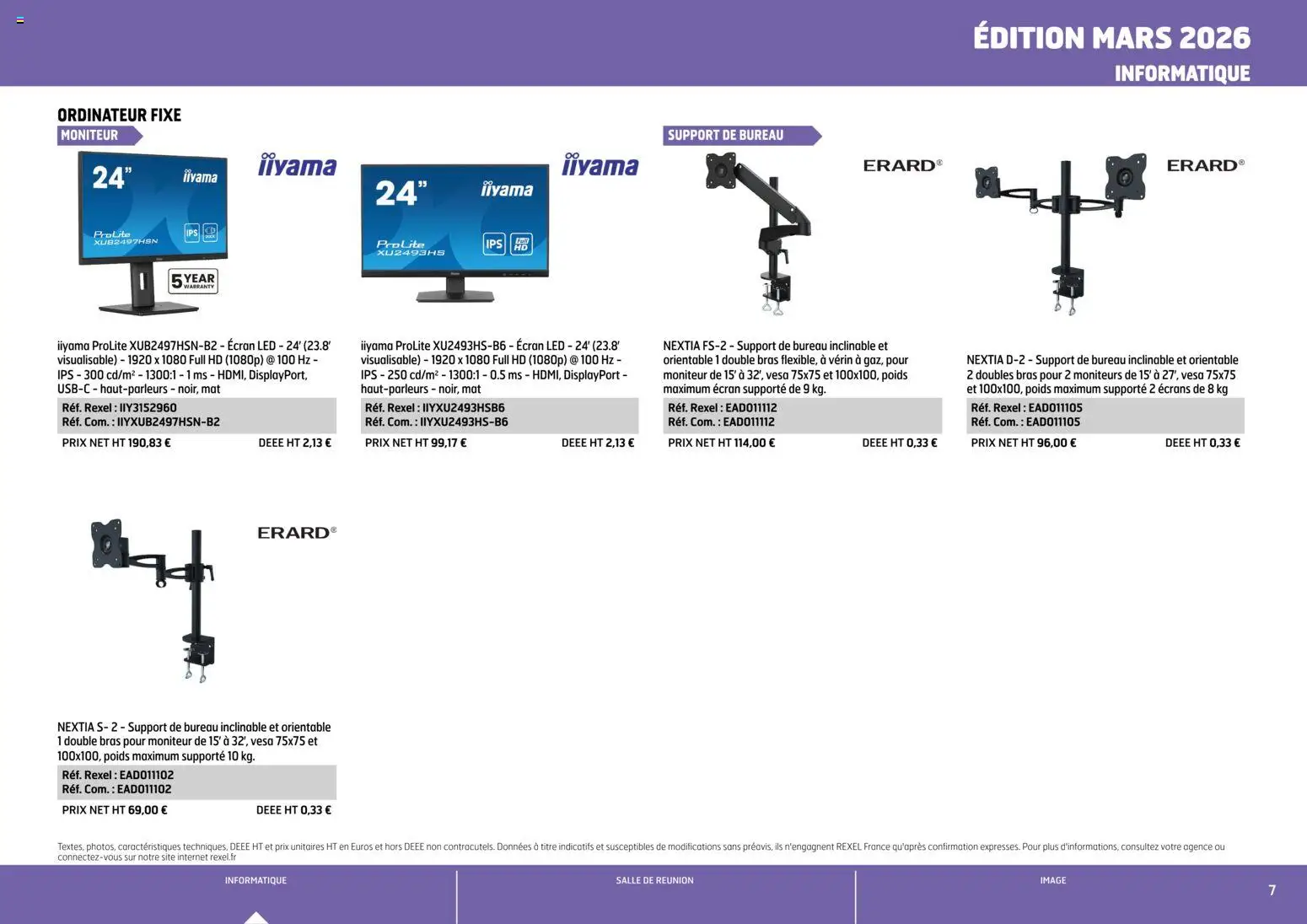 {H1} | Page: 7 | Produits: Moniteur, Ordinateur, Bureau, Poids