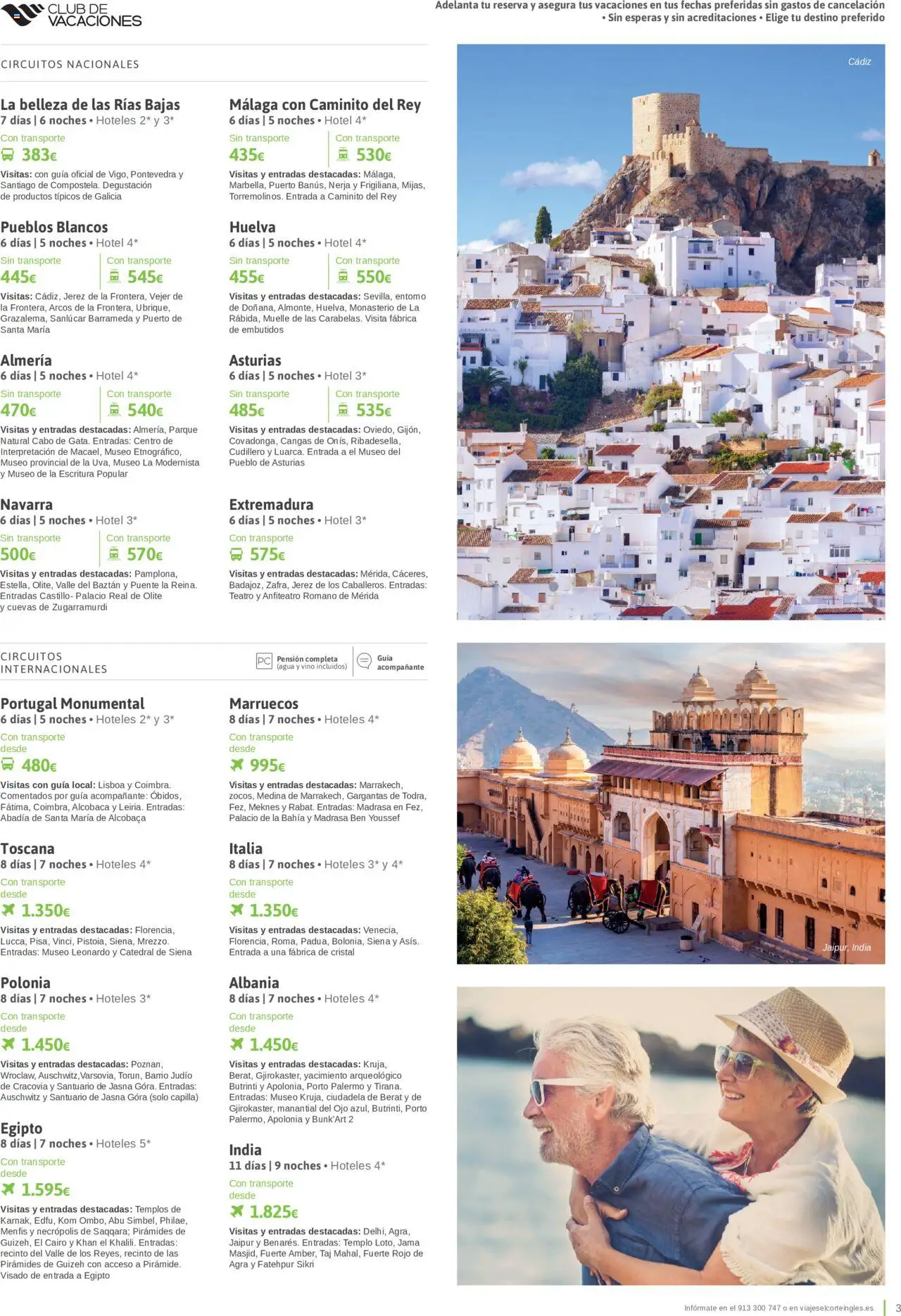 Viajes El Corte Inglés - Club de Vacaciones - Vacaciones Económicas │ válido desde el 01/09/2025 | Página: 3 | Productos: Vino, Embutidos, Agua