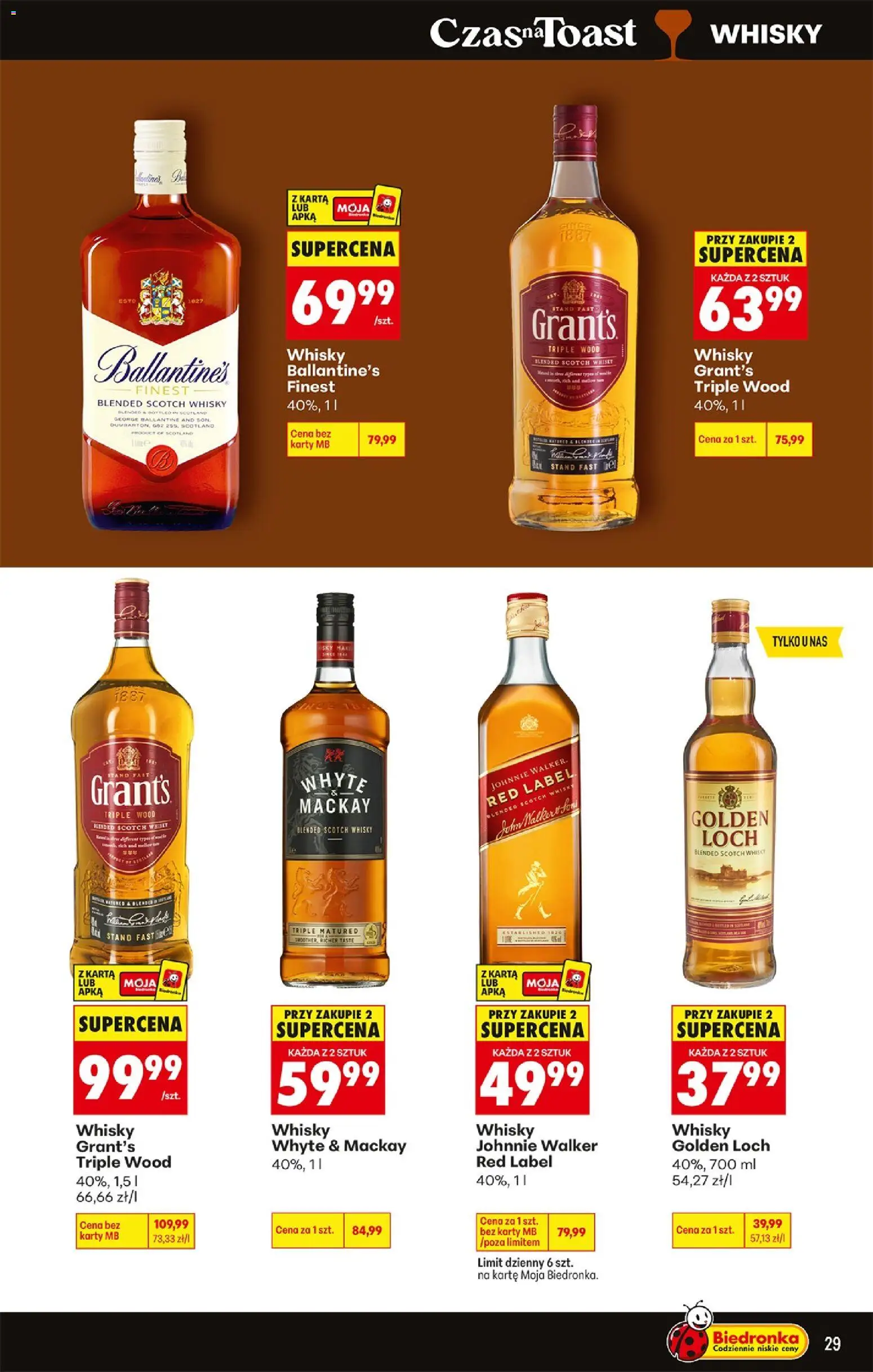 Biedronka Polsko leták - Czas na toast od 27.07.2026 | Strana: 29 | Produkty: Finest, Red Label, Ballantine's, Karty