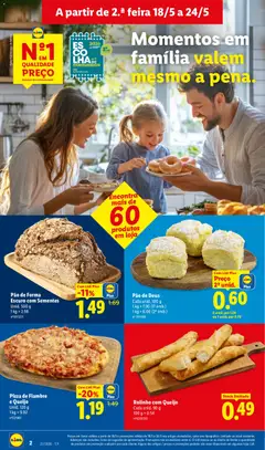 Pré-visualização Pão de Forma Escuro com Sementes, Unid. 500 g válido de 18.05.2026 | Página: 2 | Produtos: Pão de forma, Queijo, Pão, Pizza
