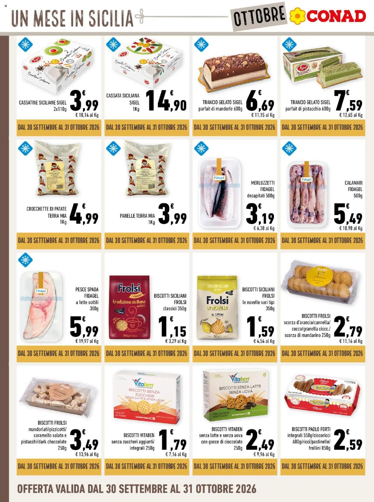 Volantino Conad del 30/09/2026 | Pagina: 8 | Prodotti: Cioccolato, Calamari, Limone, Terra