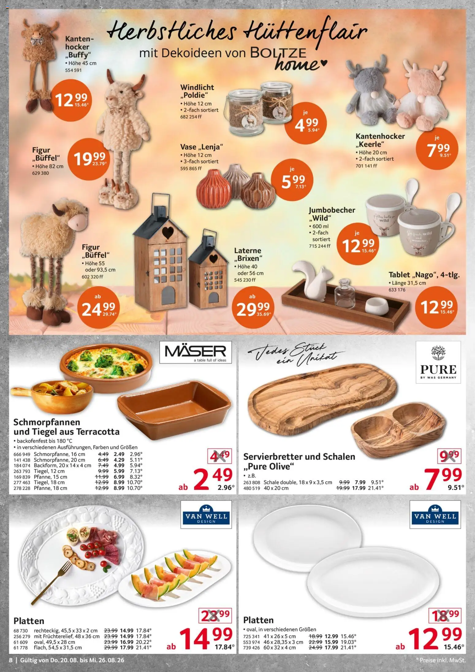 Selgros Non Food – gültig ab 20.08.2026 | Seite: 8 | Produkte: Hocker, Vase, Tablet