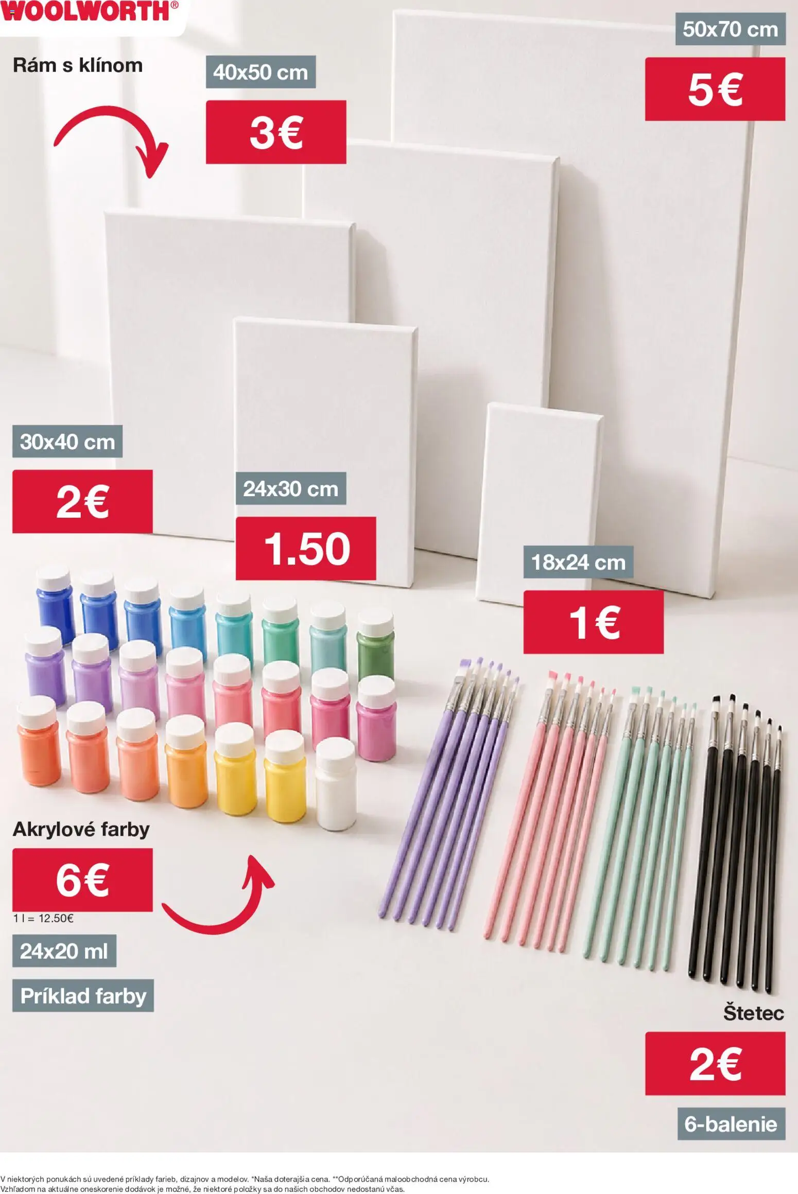 Nové Woolworth akcie – leták je platný od 03.07.2026 | Strana: 14 | Produkty: Rám, Štetec