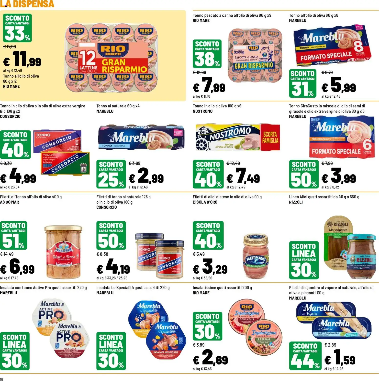 Volantino Iper del 20/07/2026 | Pagina: 16 | Prodotti: Insalata, Cous cous, Tonno, Alici