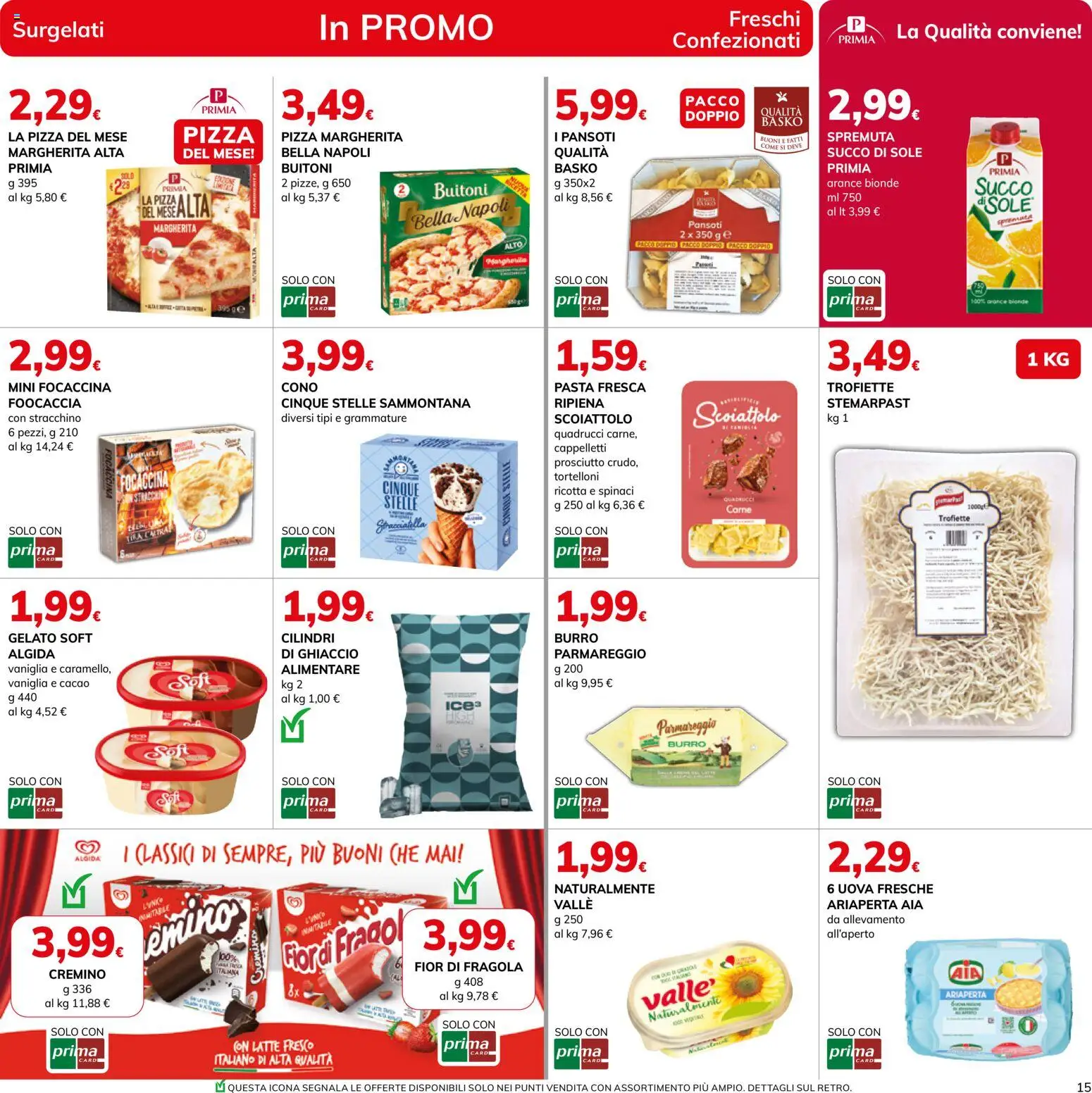 Volantino Basko del 07.05.2026 | Pagina: 15 | Prodotti: Uova, Gelato, Prosciutto, Burro