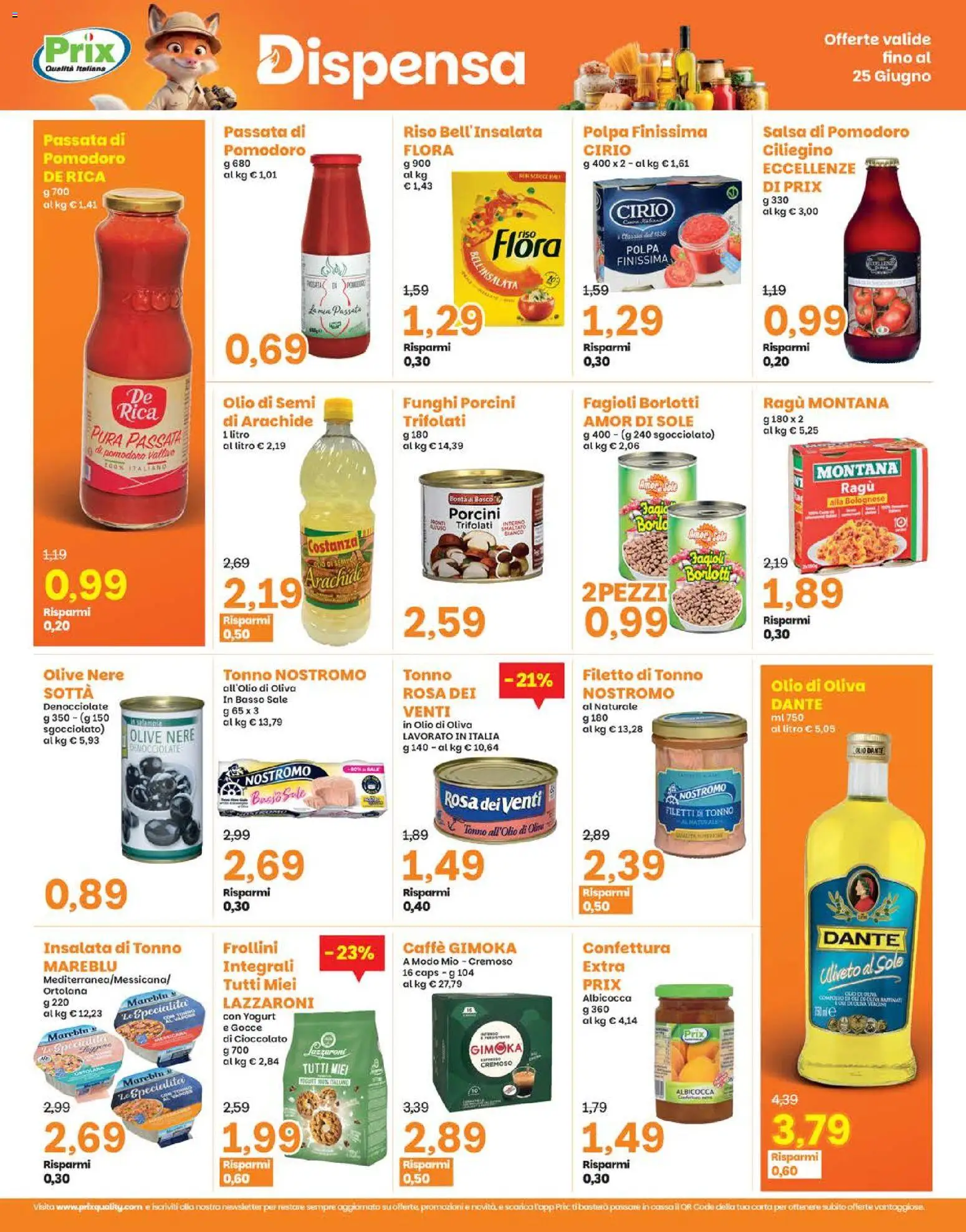 Volantino Prix del 15.06.2026 | Pagina: 17 | Prodotti: Insalata, Pomodoro, Funghi, Tonno