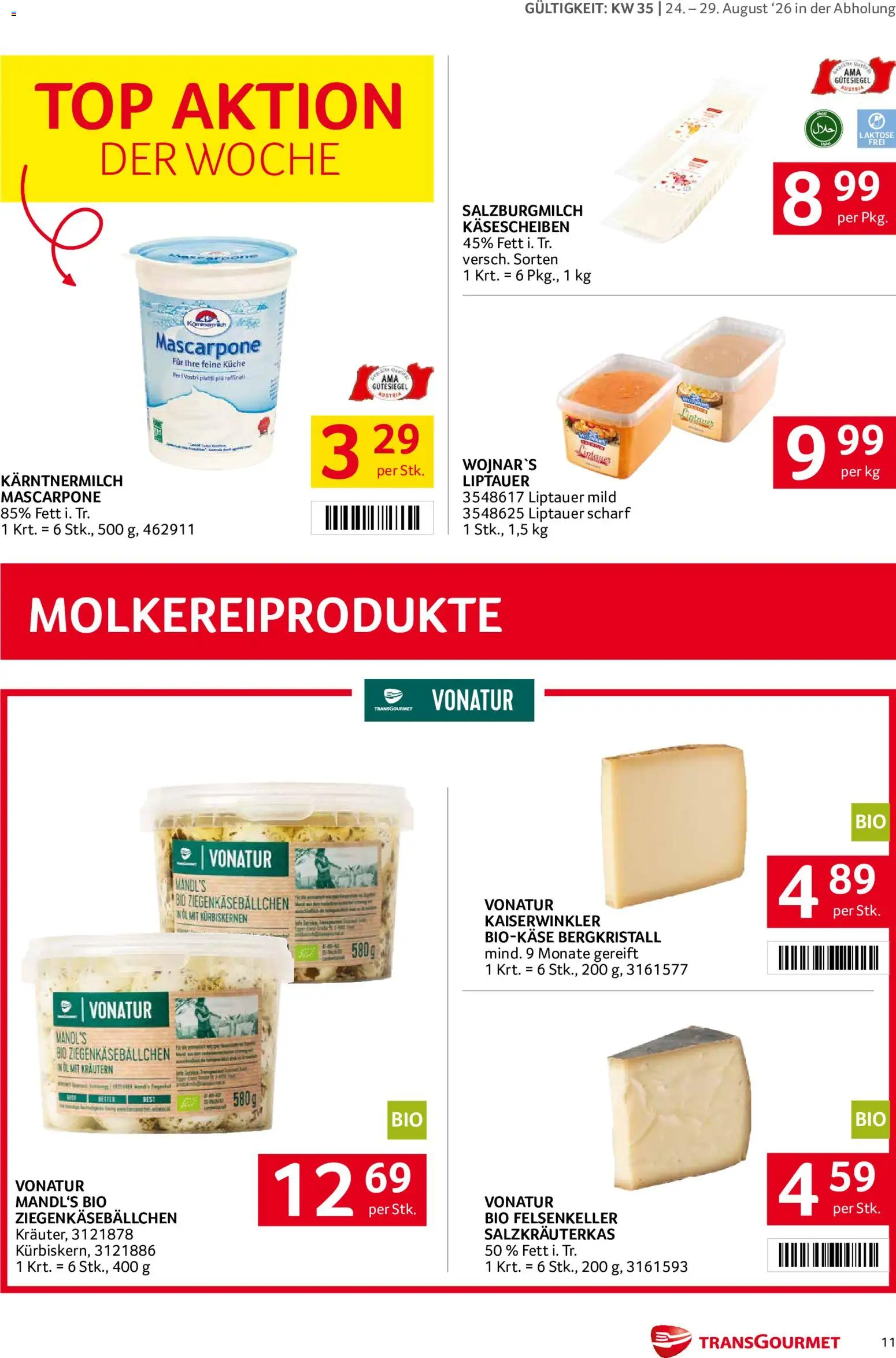 Transgourmet Flugblatt gültig ab 24.08.2026 | Seite: 11 | Produkte: Öl