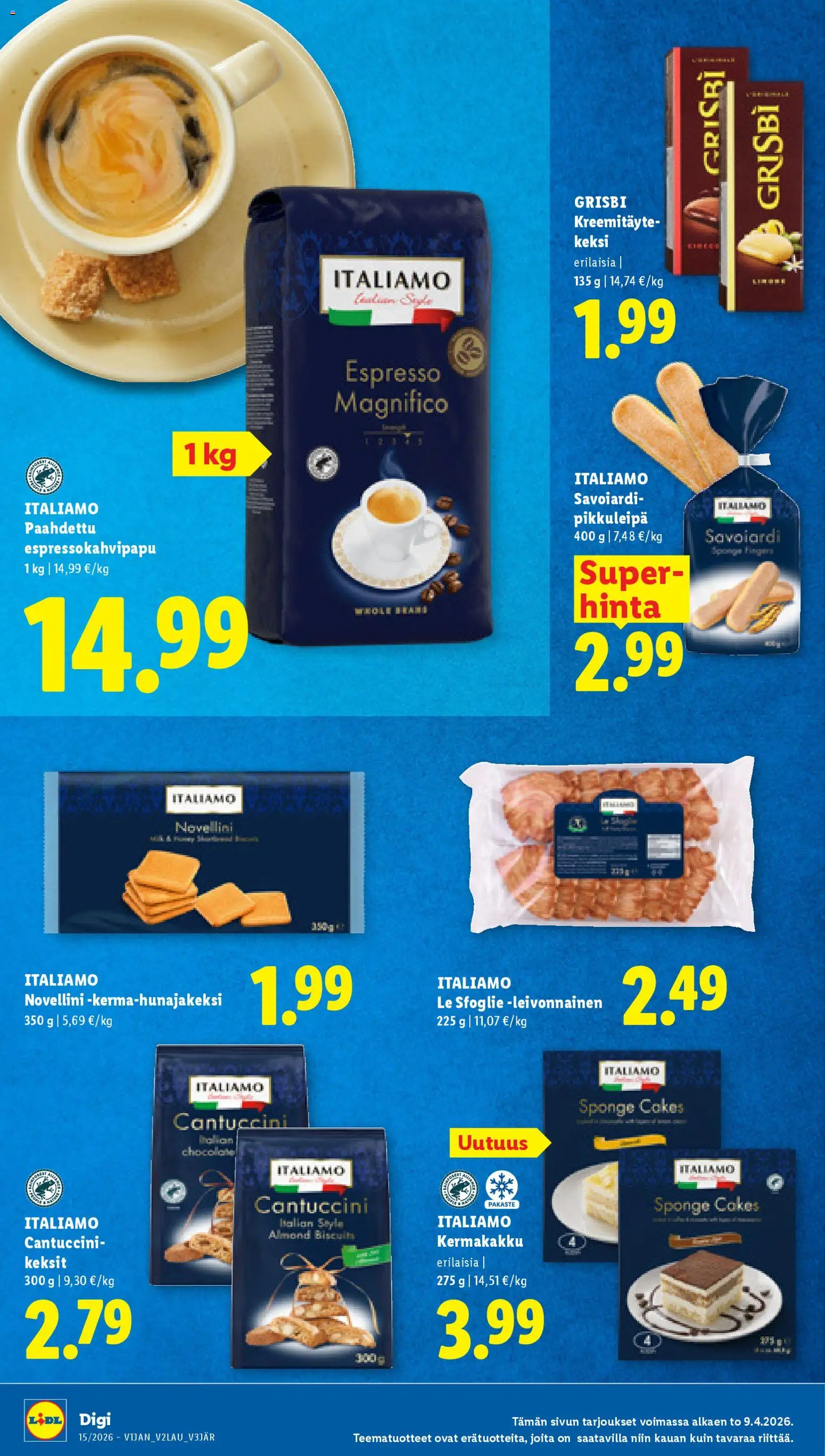 Lidl tarjoukset - Helsinki – voimassa 09.04.2026 alkaen | Sivu: 10 | Tuotteet: Keksit