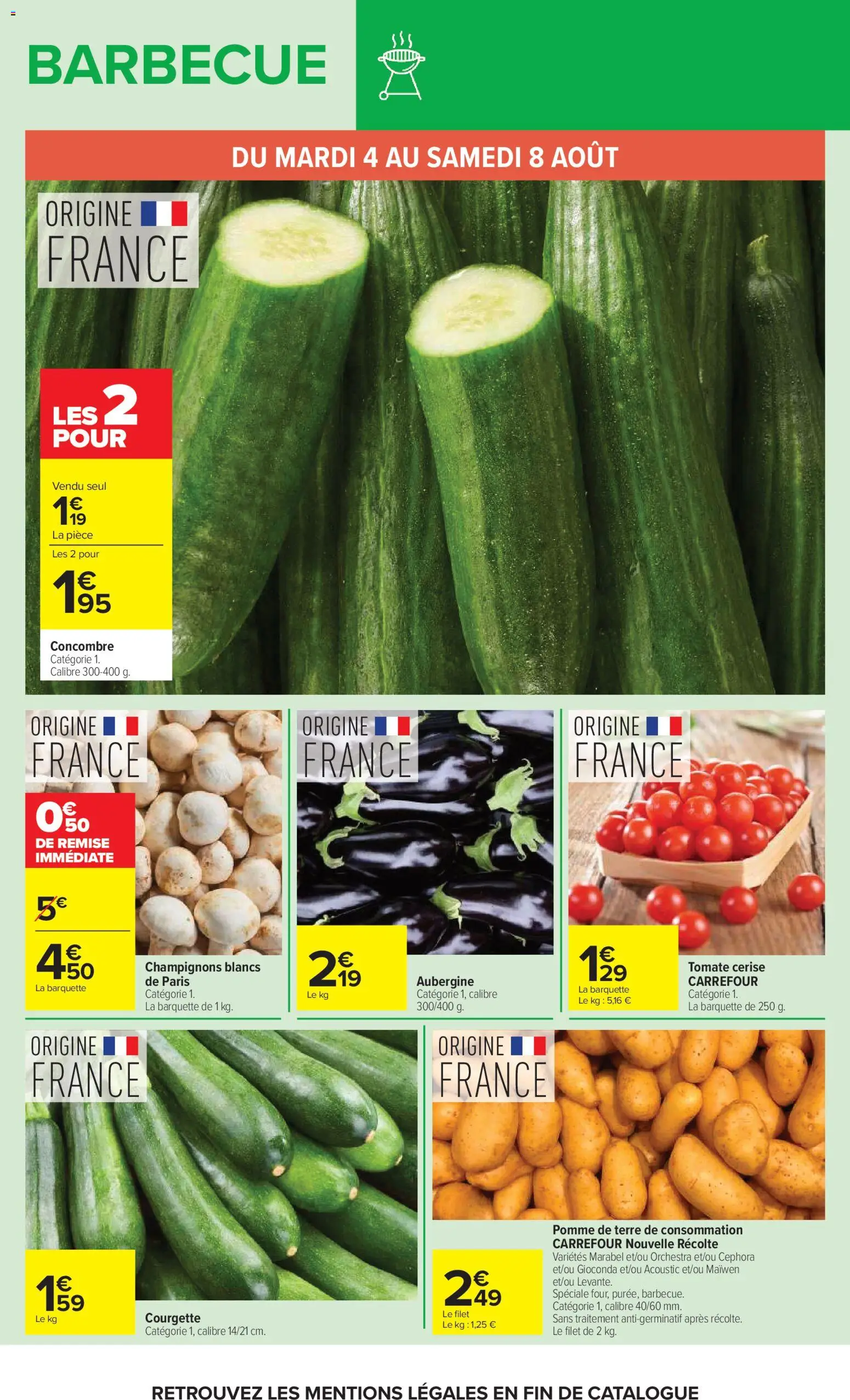 {H1} | Page: 12 | Produits: Concombre, Pomme, Tomate, Champignons blancs de Paris