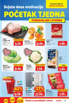 Svježi svinjski vrat, s kostima, u komadu ili narezan, na pultu - Pregled kataloga iz trgovine Plodine, vrijedi od 30.09.2026 | Stranica: 47