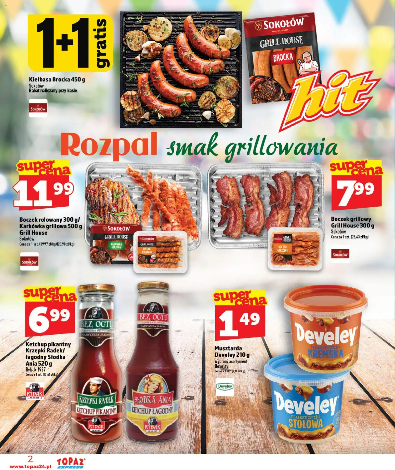 Topaz gazetka - Express od 16.07.2026 | Strona: 2 | Produkty: Karkówka, Ketchup, Boczek, Musztarda