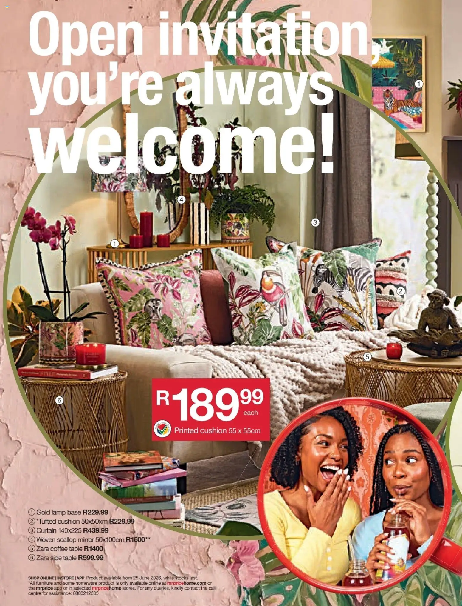 New MRP Home catalogue – valid from 25/06/2026 | Page: 6 | Products: Cushion, Side table, Coffee table, Lamp