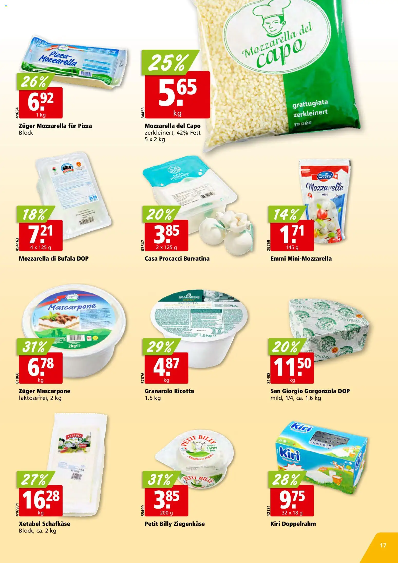 Aligro aktionen – gültig ab 15.06.2026 | Seite: 17 | Produkte: Mascarpone, Ziegenkäse, Pizza