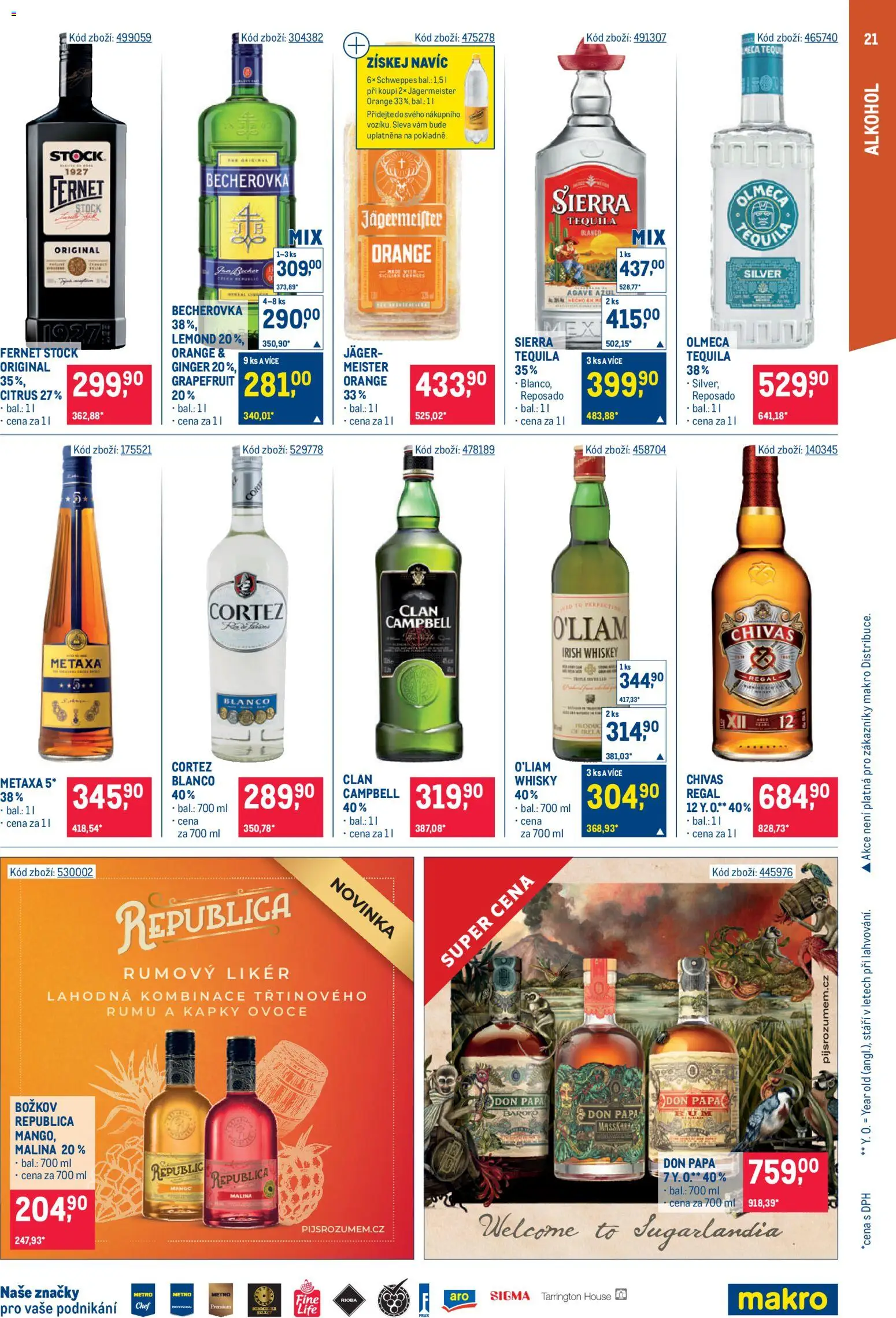 Makro leták - Gastronomie od 03.06.2026 | Strana: 21 | Produkty: Likér, Fernet, Republica, Jäger
