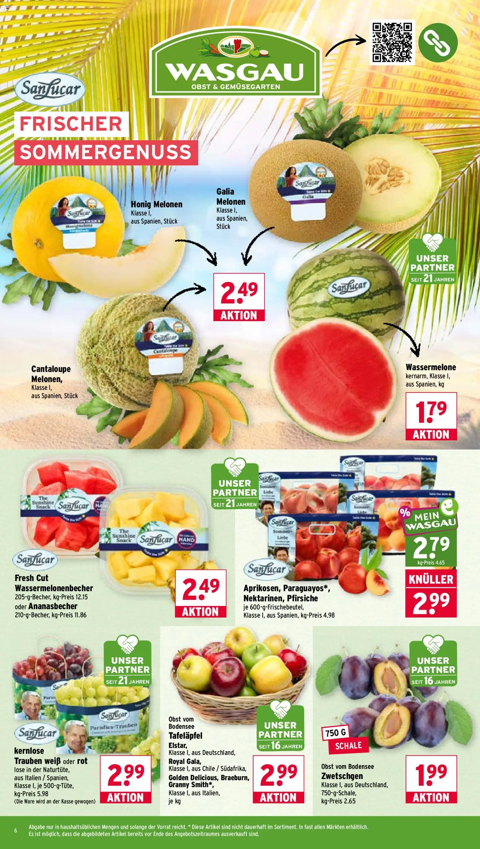 Wasgau Prospekt – gültig ab 20.07.2026 | Seite: 6 | Produkte: Trauben, Zwetschgen, Obst, Wassermelone