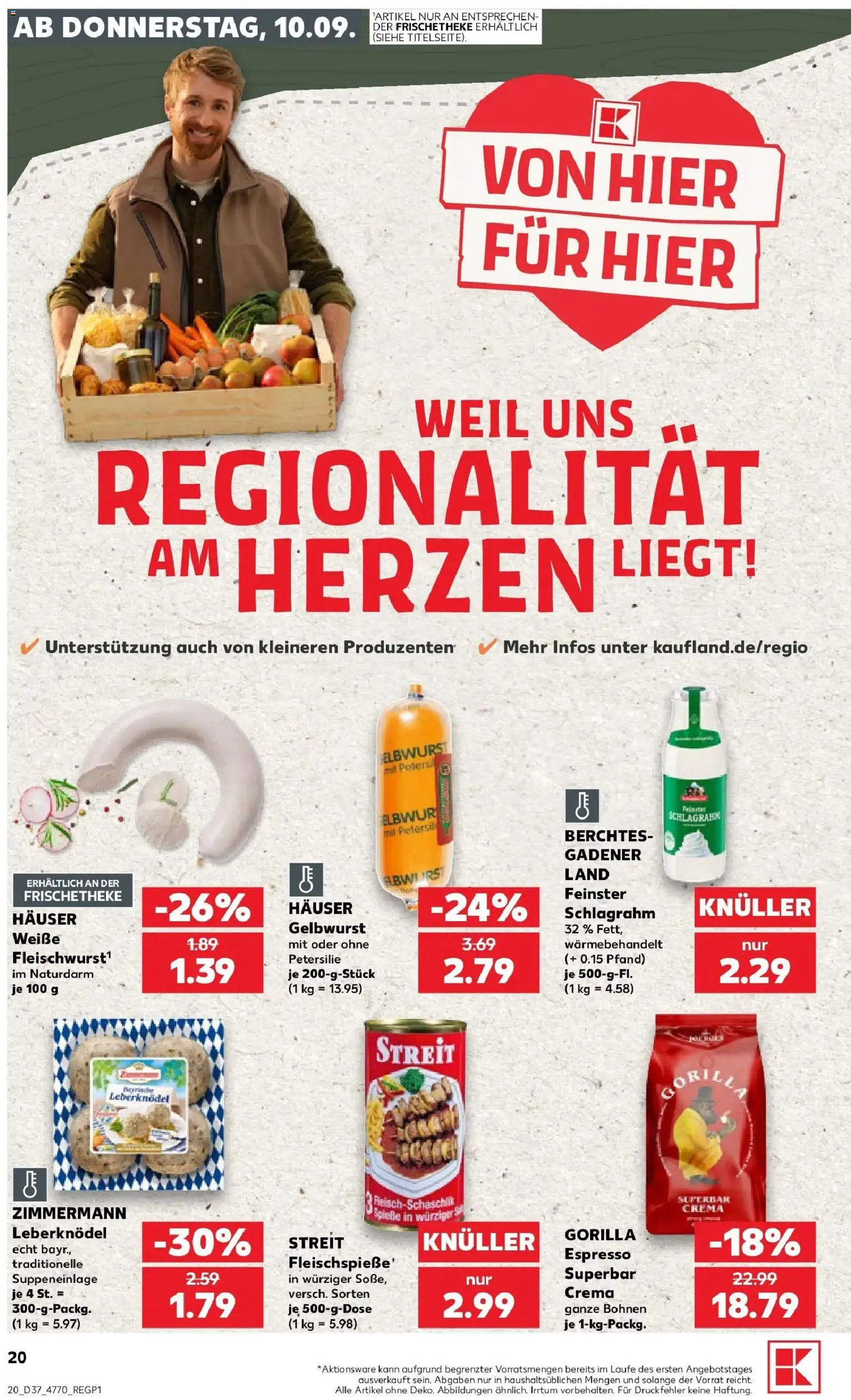 Prospekt Kaufland ab 10.09.2026 » Angebote Online zum Blättern | Seite: 20 | Produkte: Leberknödel, Petersilie