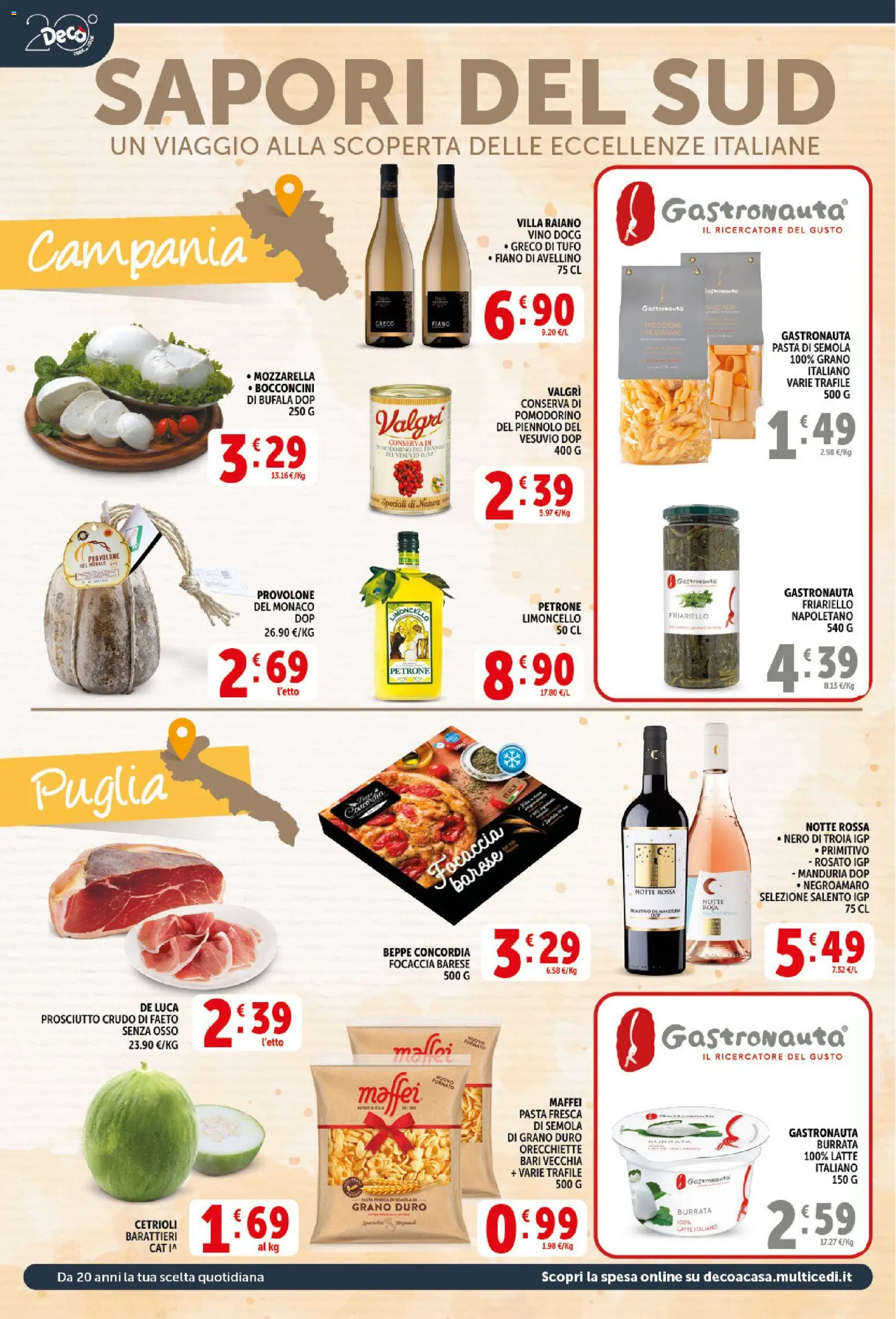 Volantino Decò del 21/08/2026 | Pagina: 6 | Prodotti: Provolone, Prosciutto, Semola, Burrata