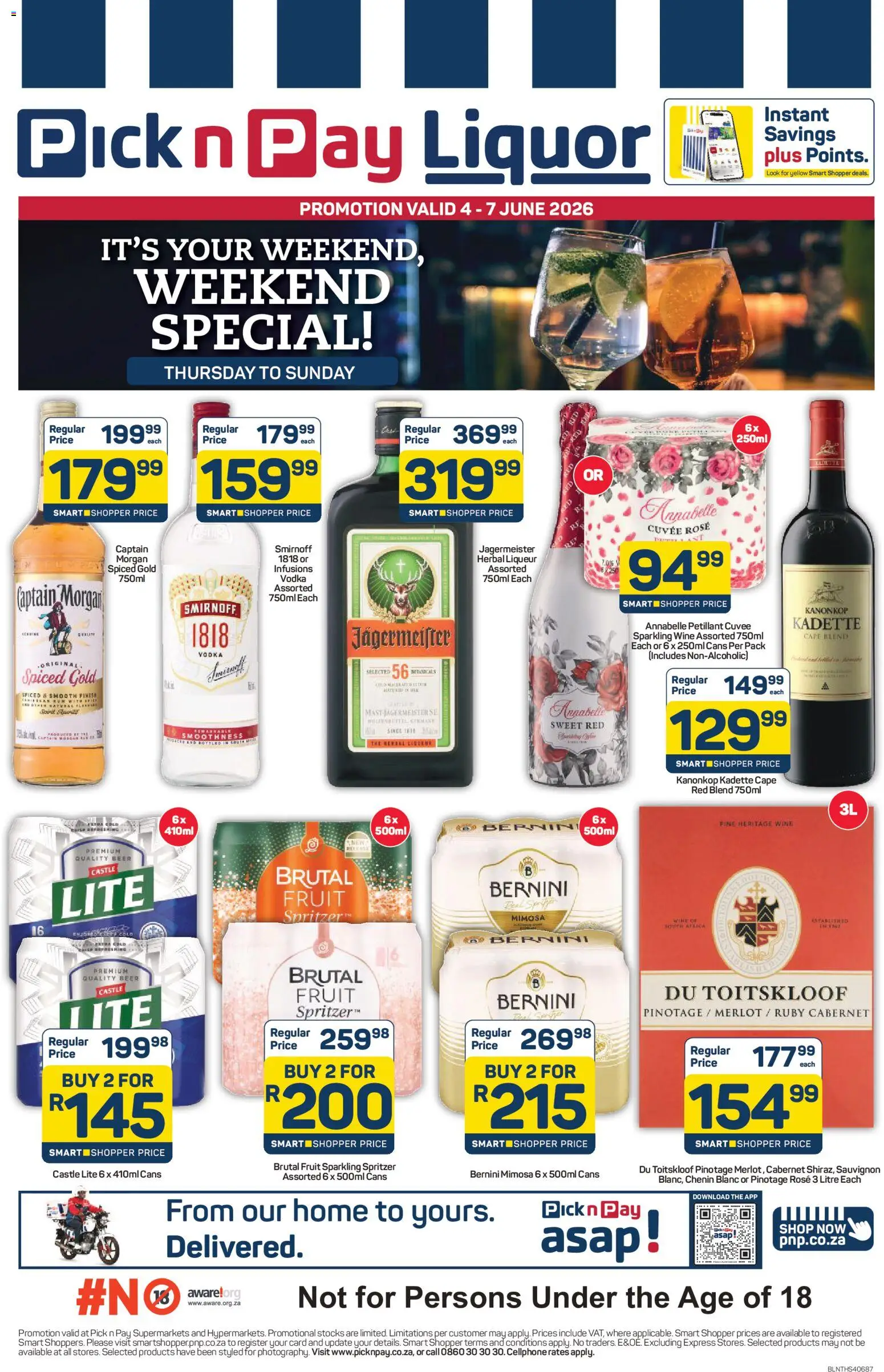 New Pick n Pay catalogue – valid from 04.06.2026 | Page: 1 | Products: Wine, Beer, Vodka, Fruit