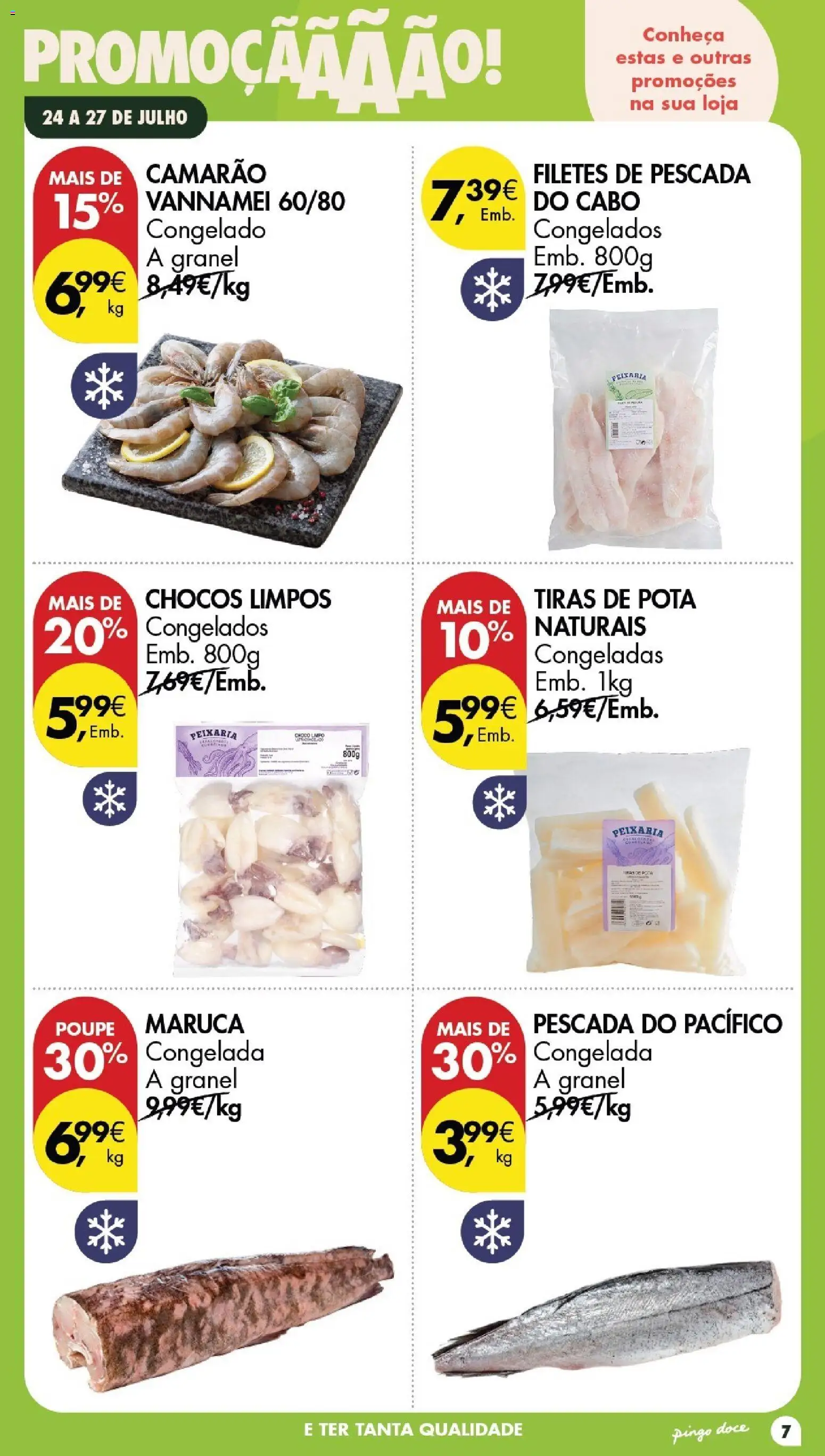 Pingo Doce Poupe este Fim de Semana │ válido de 24/07/2026 | Página: 7 | Produtos: Cabo, Pescada, Camarão