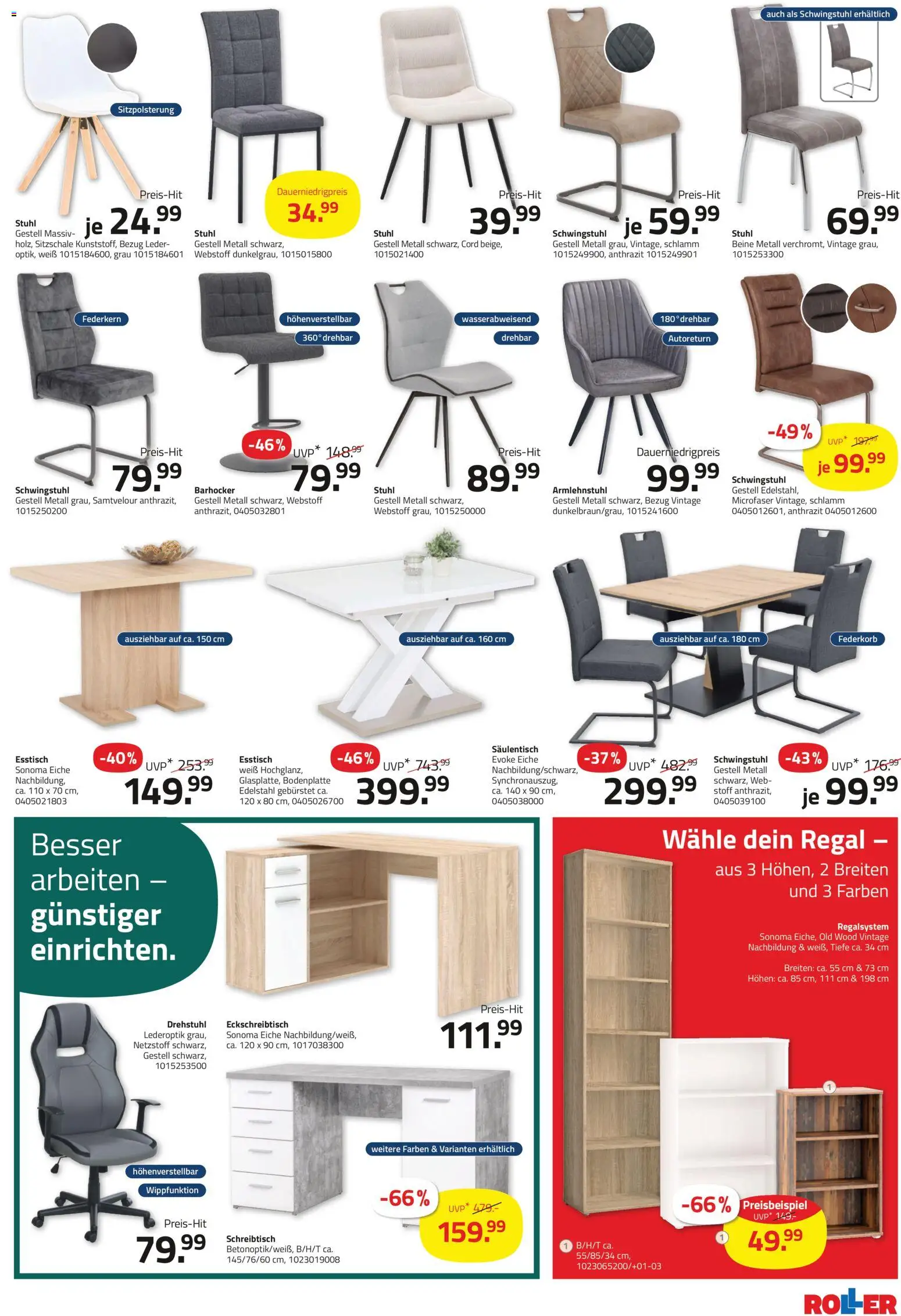 Roller Prospekt – gültig ab 24.05.2026 | Seite: 7 | Produkte: Esstisch, Barhocker, Regal, Stuhl