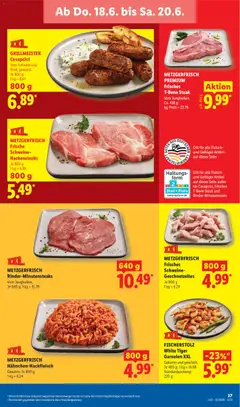 Lidl Prospekt ab 15.06.2026 gültig | Seite: 61 | Produkte: Nackensteaks, Cevapcici, Garnelen, Fleisch