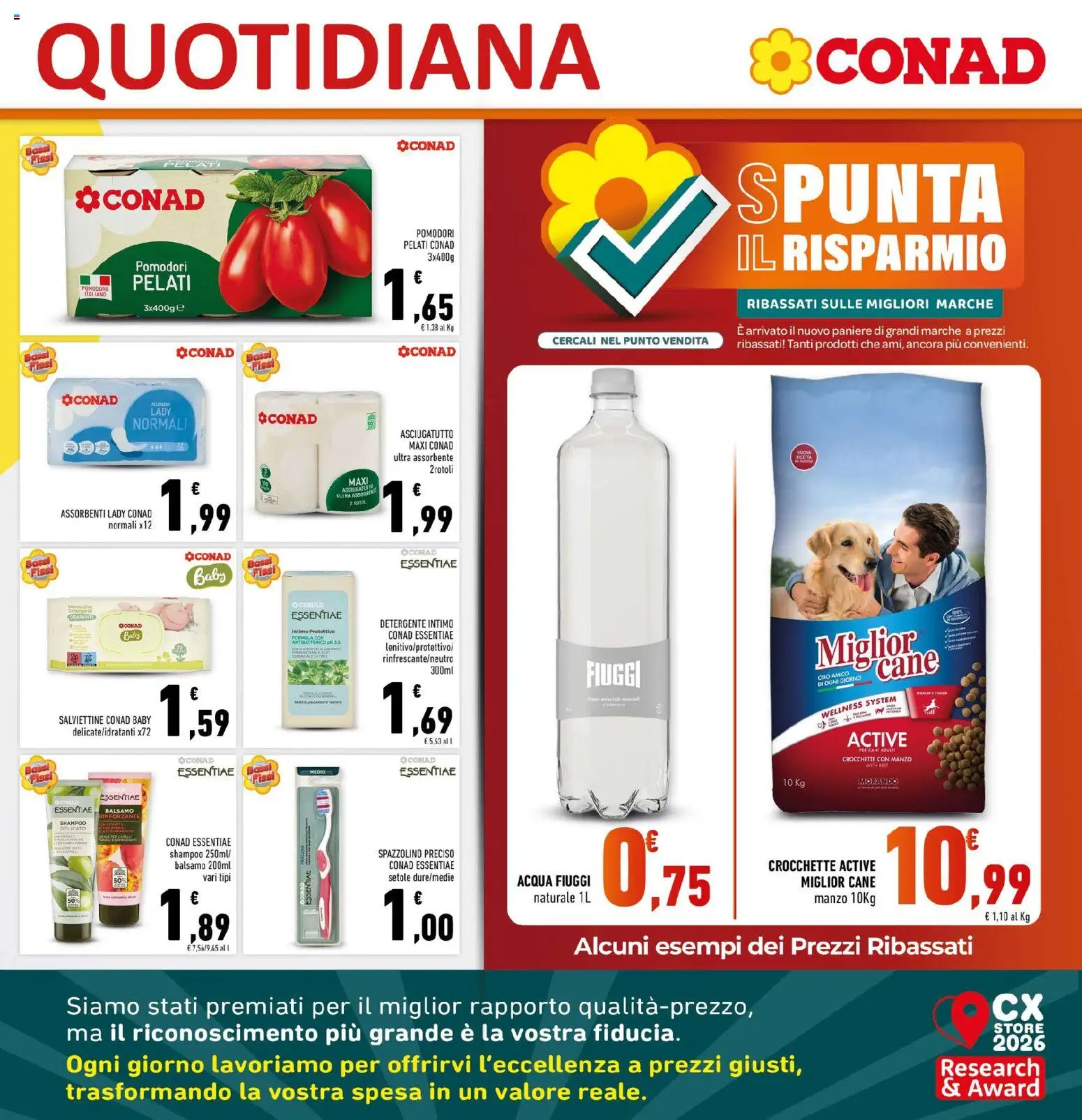 Volantino Conad del 17.06.2026 | Pagina: 25 | Prodotti: Intimo, Acqua, Crocchette, Asciugatutto