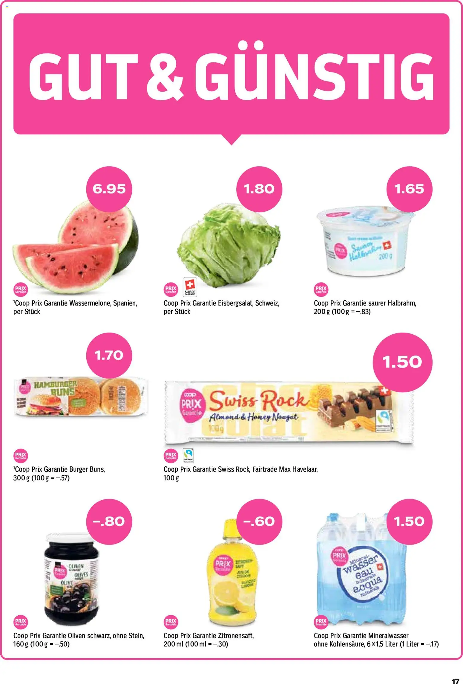Coop aktionen – gültig ab 04.06.2026 | Seite: 17 | Produkte: Rock, Mineralwasser, Saurer Halbrahm, Wasser