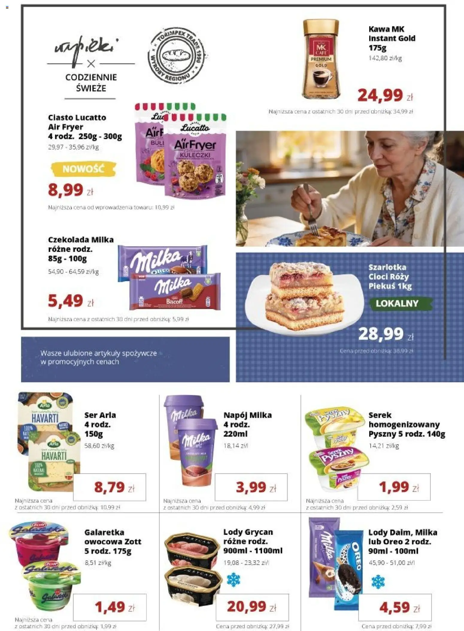Torimpex gazetka od 24.08.2026 | Strona: 3 | Produkty: Ciasto, Grycan, Czekolada milka, Lody
