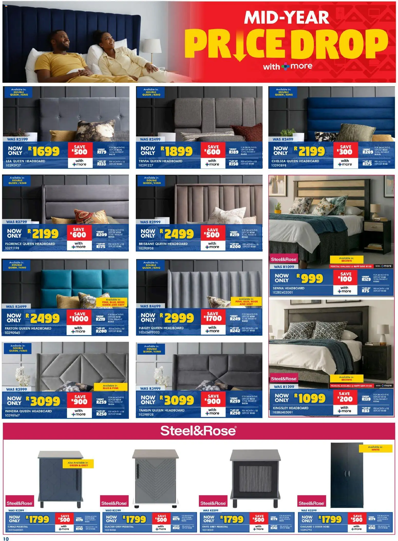 New Russells catalogue – valid from 21.05.2026 | Page: 10 | Products: Pedestal, Headboard