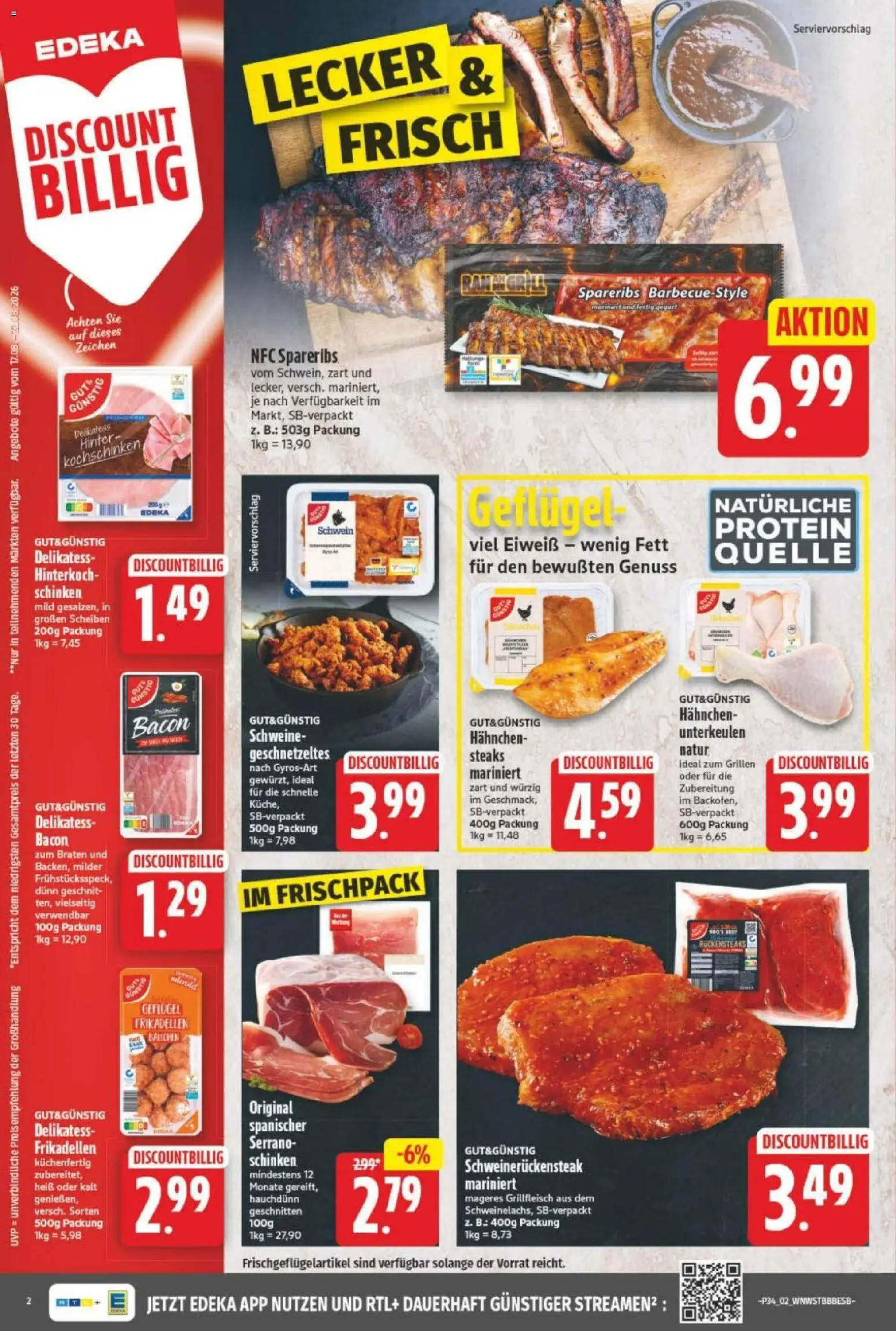 NP Discount - Blaetterkatalog – gültig ab 17.08.2026 | Seite: 2 | Produkte: Hahnchen, Grillfleisch, Schinken