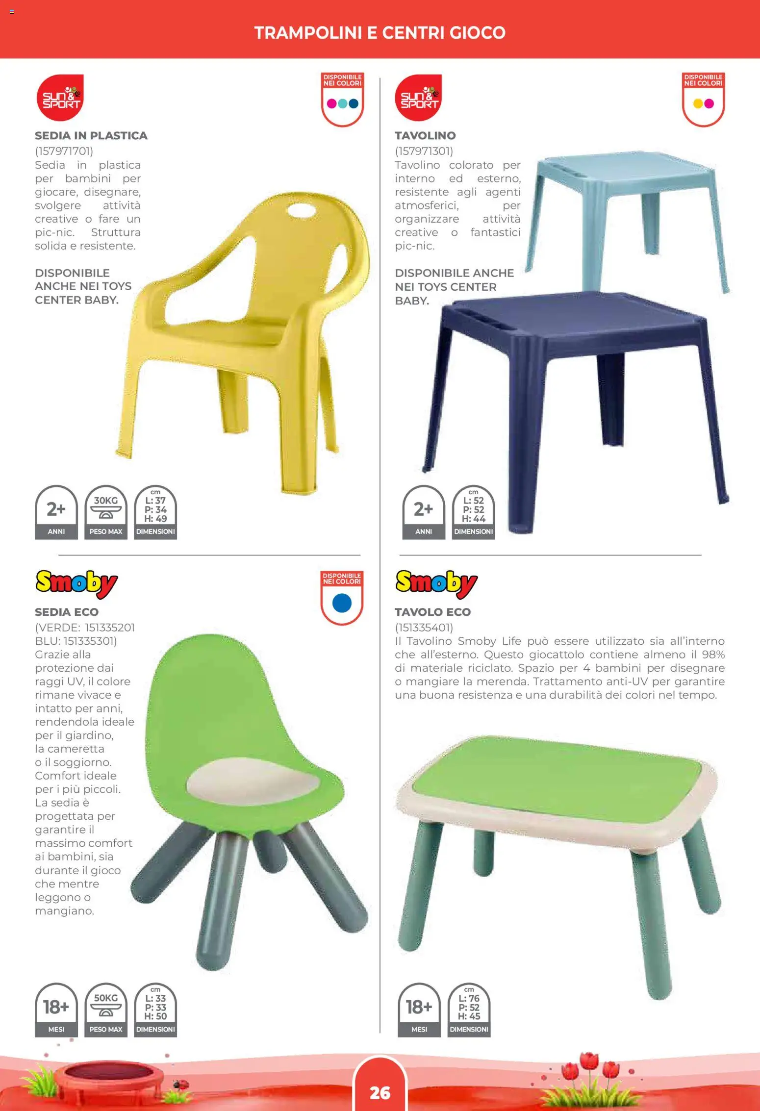 Volantino Toys Center del 02.04.2026 | Pagina: 28 | Prodotti: Tavolino, Gioco, Tavolo, Sedia