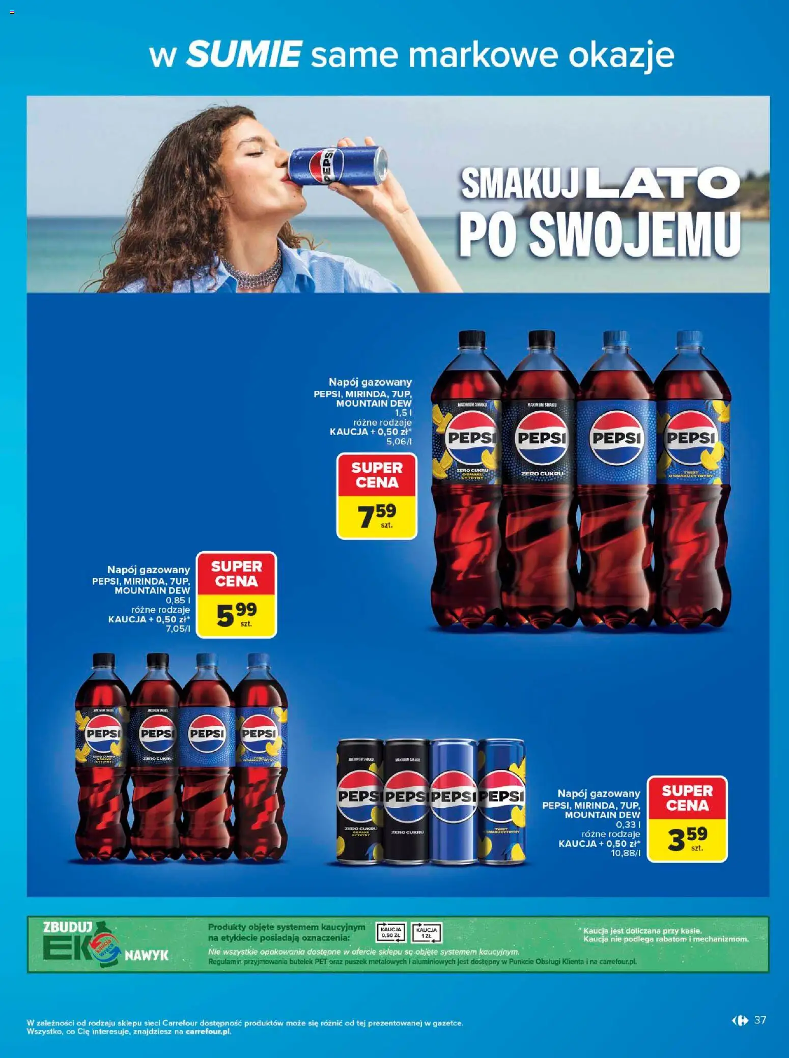 Carrefour gazetka - W sumie same markowe okazje od 08.06.2026 | Strona: 37 | Produkty: Pepsi, Cytryny