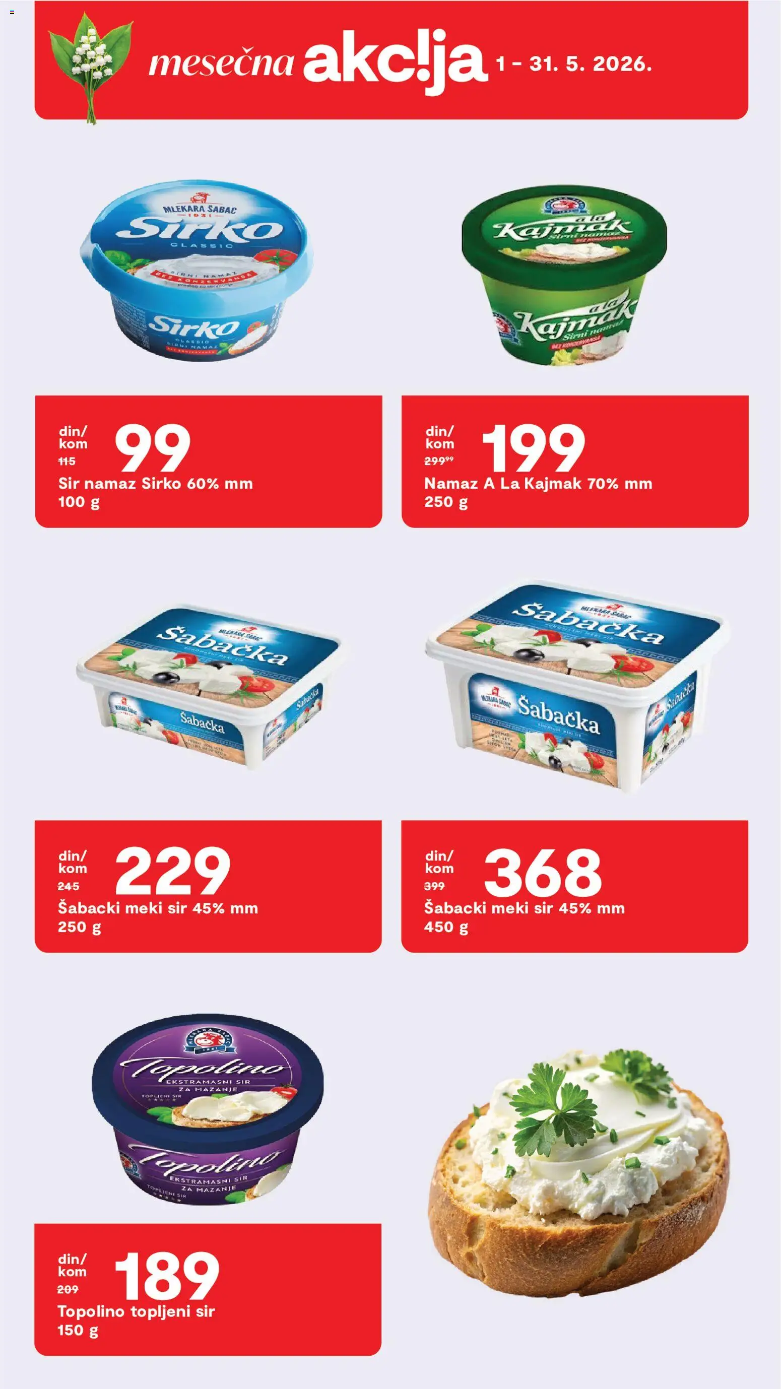Matijevic katalog - važi od 08.05.2026 | Strana: 19 | Proizvode: Sir, Topljeni sir, Kajmak