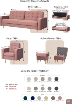 Pogląd oferty "Bodzio Katalog" - ważna od 01.04.2026 | Strona: 127 | Produkty: Pościel, Sofa, Fotel, Krem