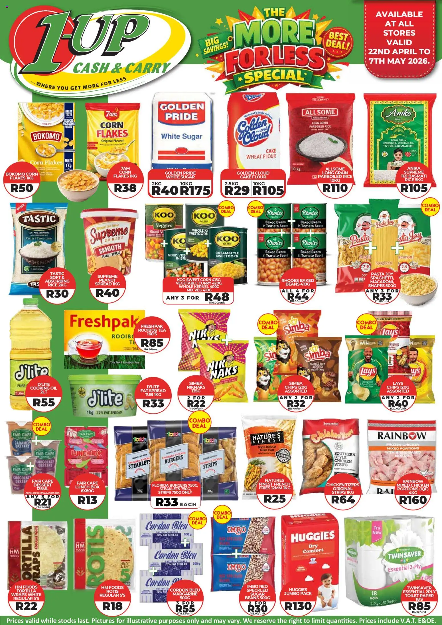 New 1UP Cash & Carry catalogue – valid from 22.04.2026 | Page: 1 | Products: Custard, Toilet, Rice, Caramel