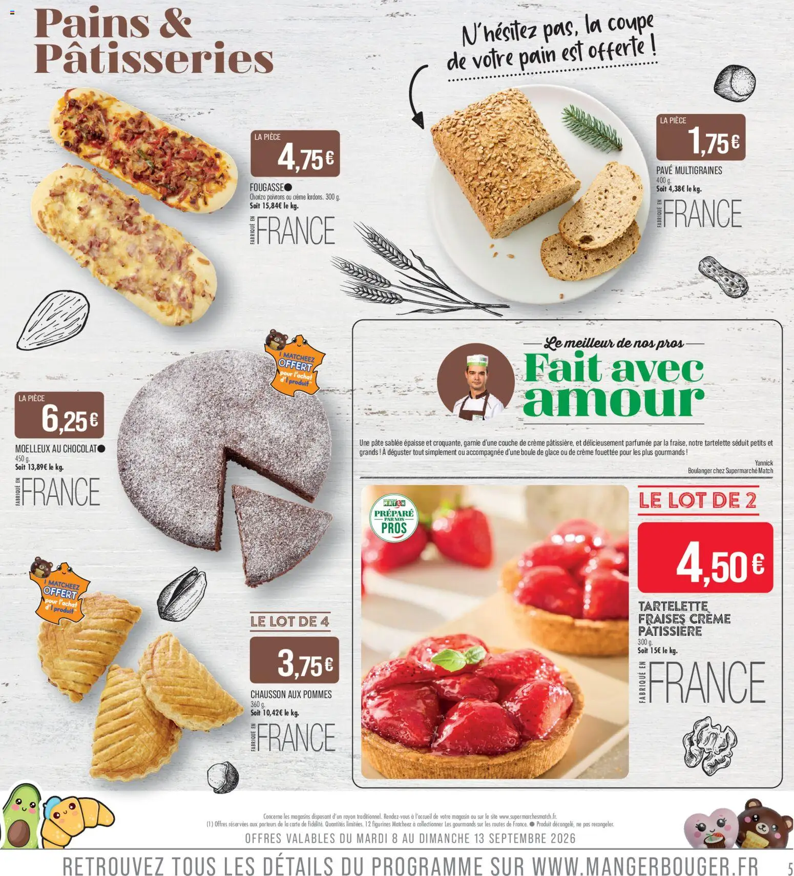 {H1} | Page: 5 | Produits: Moelleux au chocolat, Chorizo, Pâte, Crème
