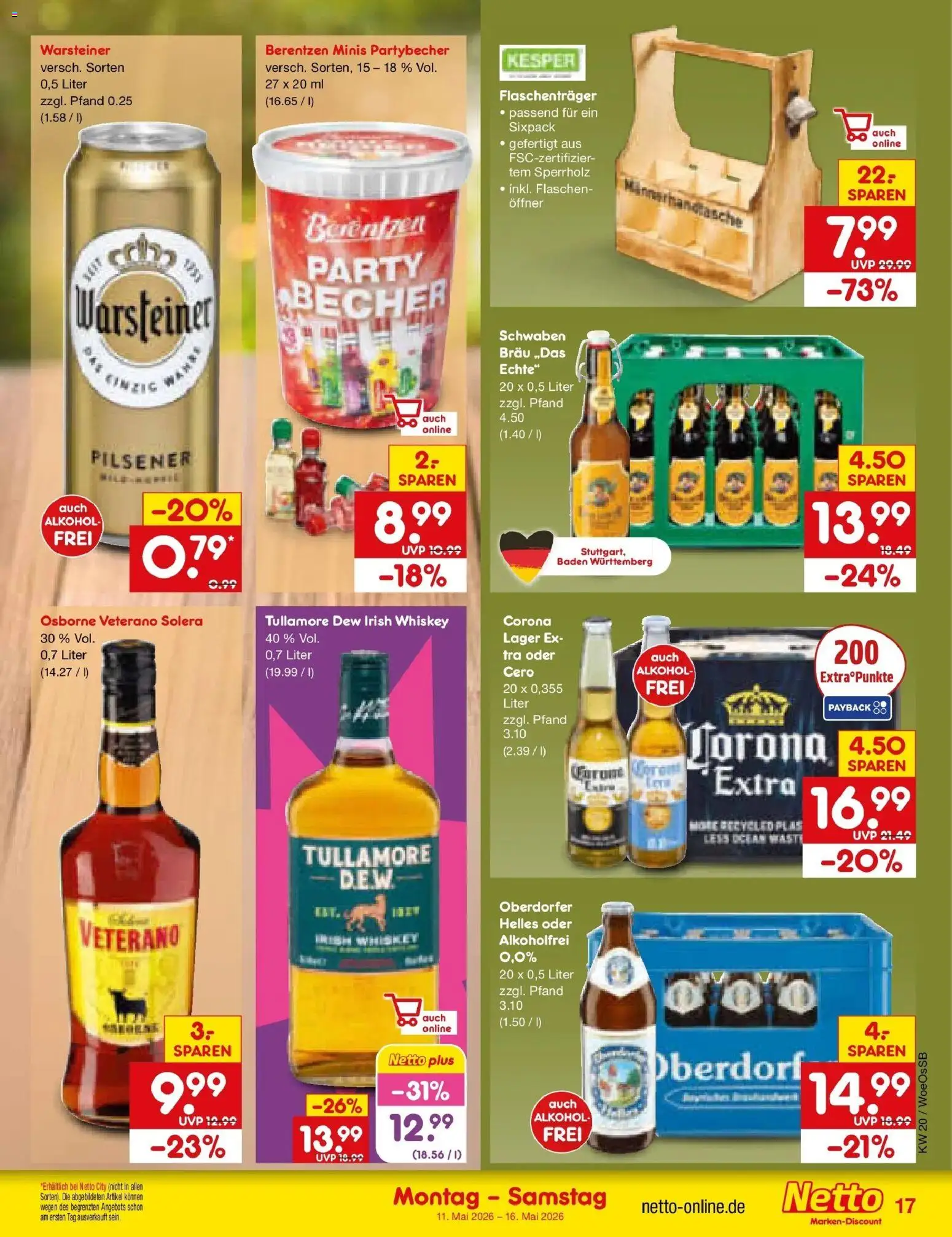 Netto Marken-Discount Prospekt Gemmingen	 – gültig ab 10.05.2026 | Seite: 22 | Produkte: Osborne, Warsteiner, Whiskey, Berentzen