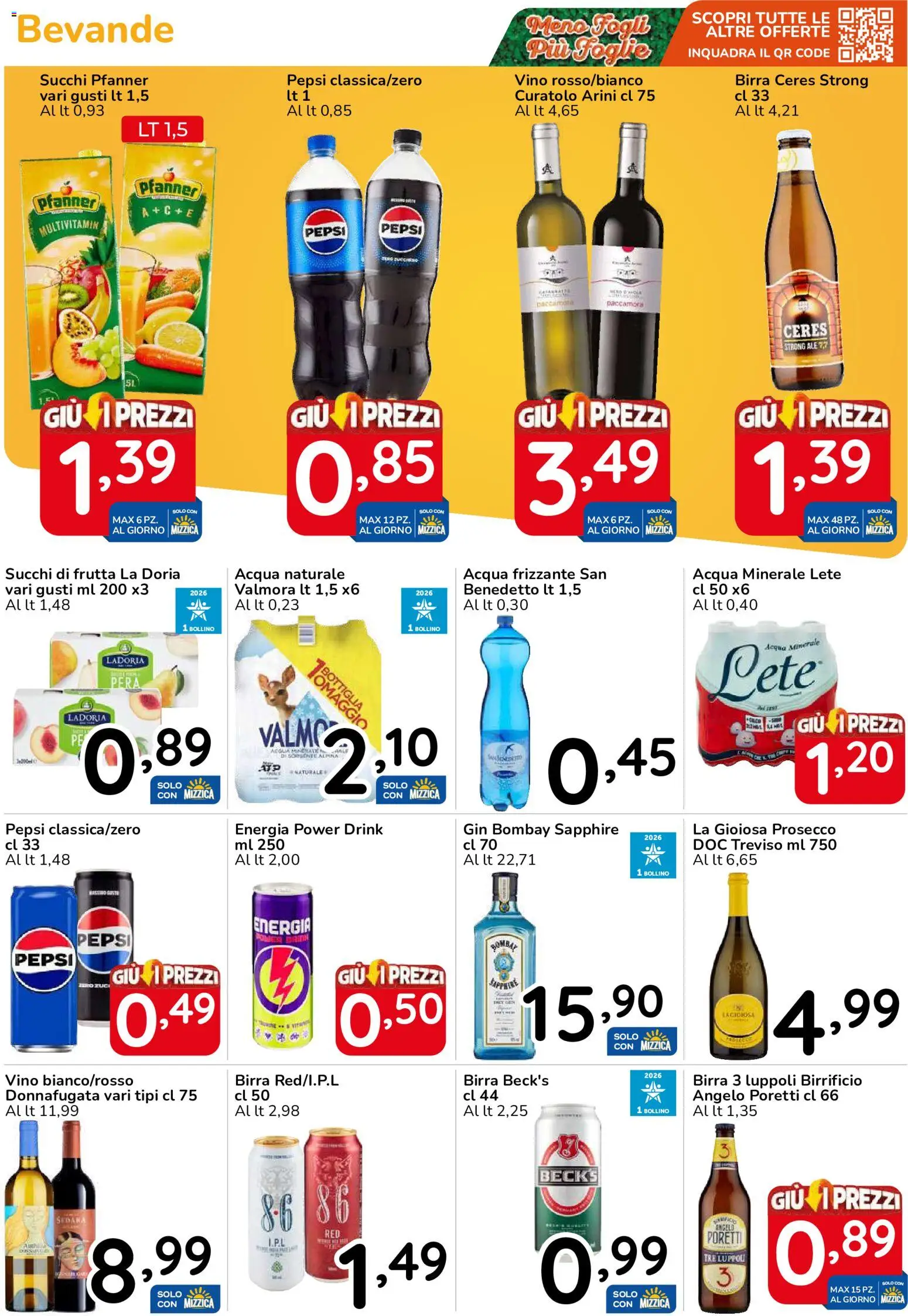 Volantino Famila del 15/10/2026 | Pagina: 37 | Prodotti: Birra Beck's, Acqua, Pepsi, Bottiglia