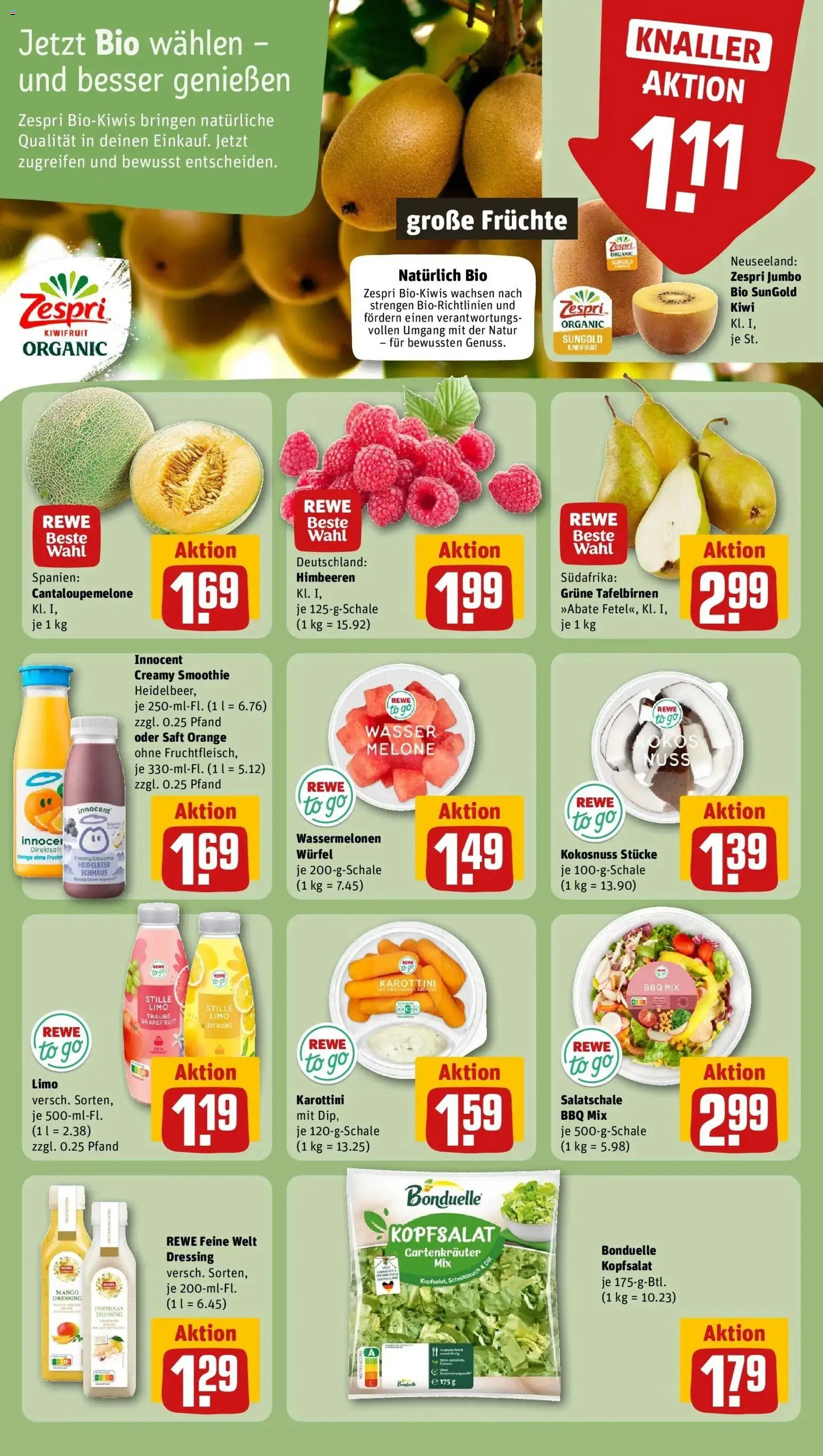Rewe Prospekt Braunschweig – gültig ab 12.07.2026 | Seite: 6 | Produkte: Wasser, Mango, Melone, Kiwi