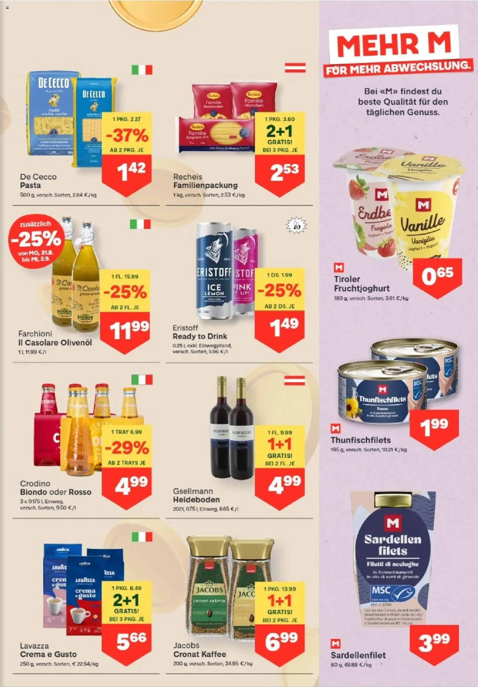 MPREIS Lenzing gültig ab 27.08.2026 | Seite: 7 | Produkte: Pasta, Vanille, Kaffee